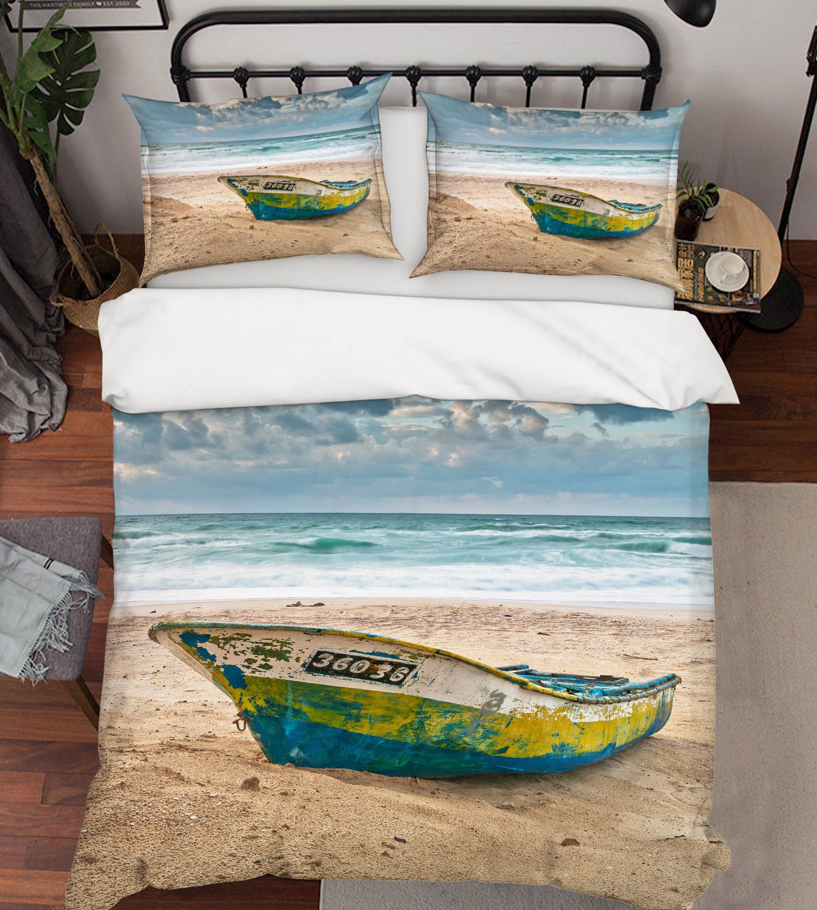 3D Beach Boat 85169 Assaf Frank Bedding Bed Pillowcases Quilt