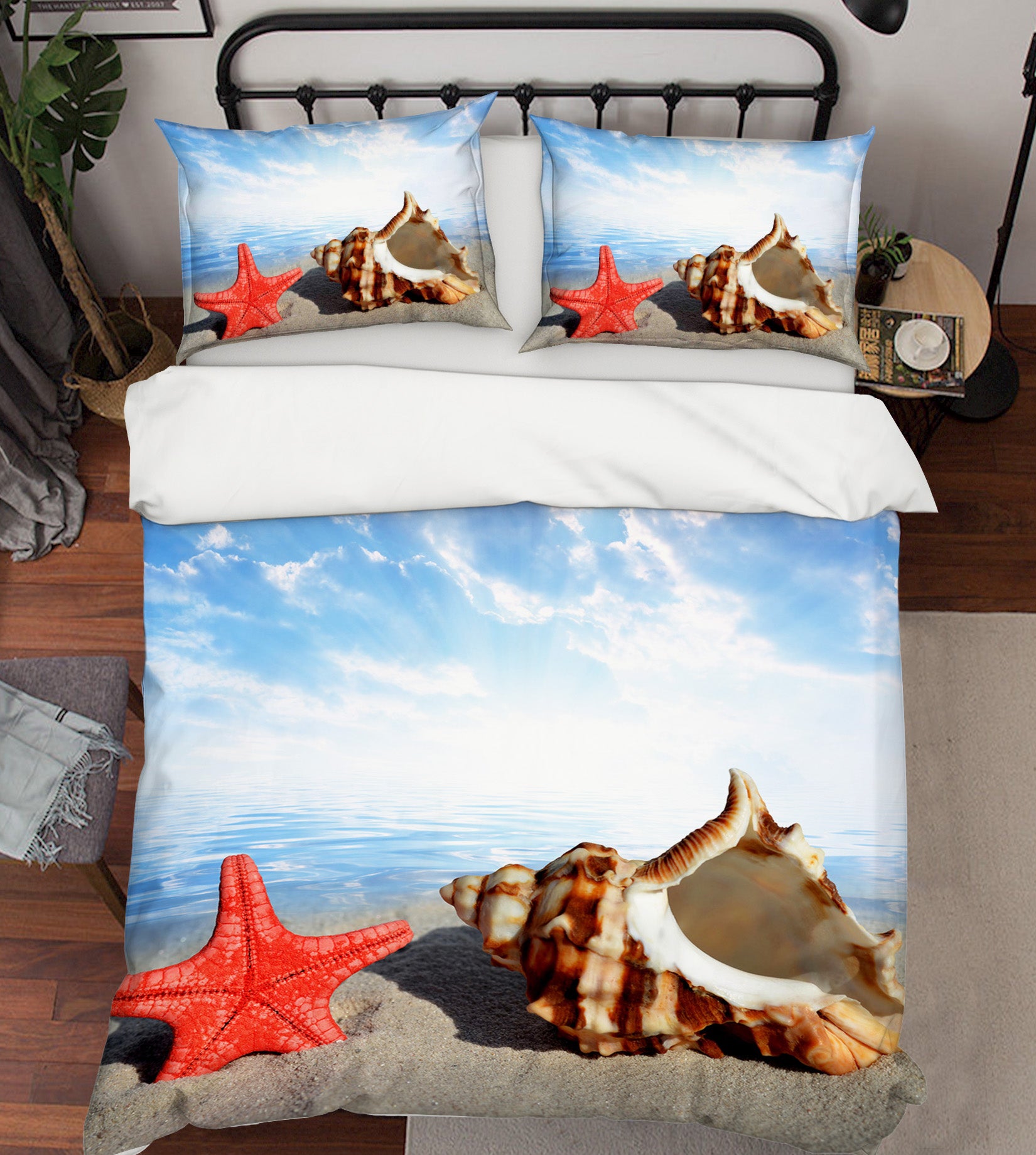 3D Starfish Shell 035 Bed Pillowcases Quilt