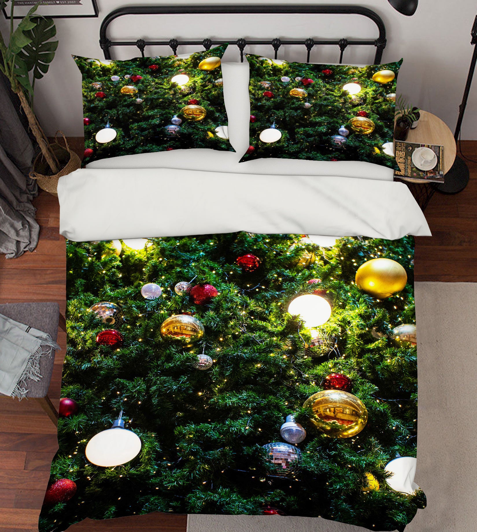3D Golden White Ball 52193 Christmas Quilt Duvet Cover Xmas Bed Pillowcases
