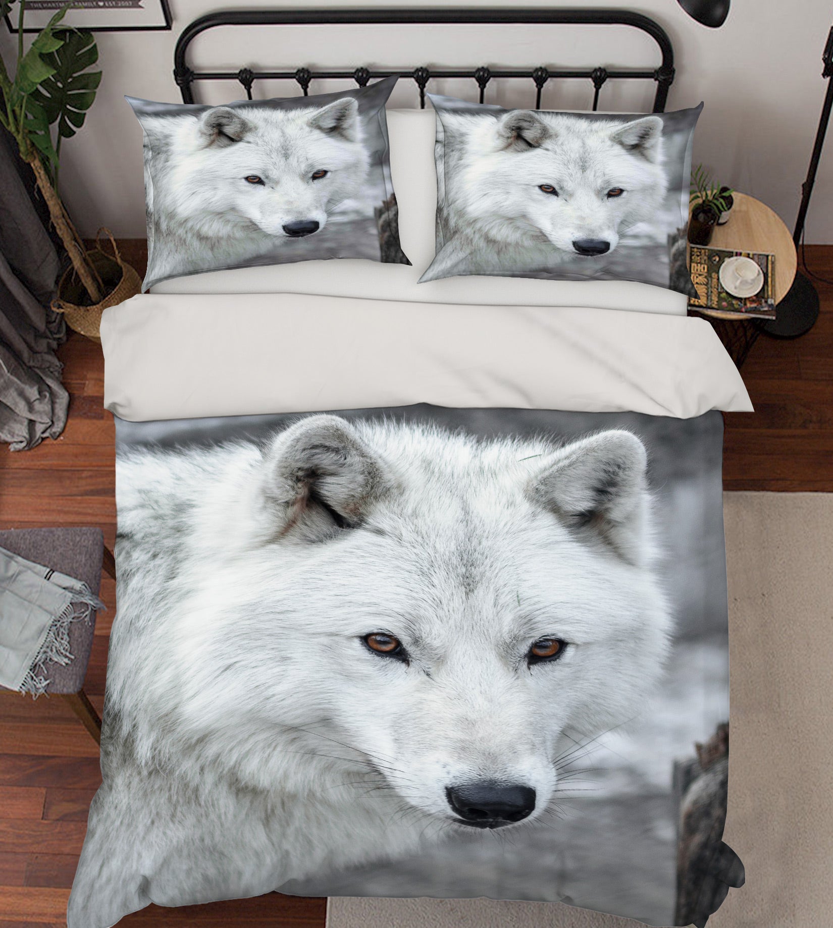 3D White Wolf 72030 Bed Pillowcases Quilt