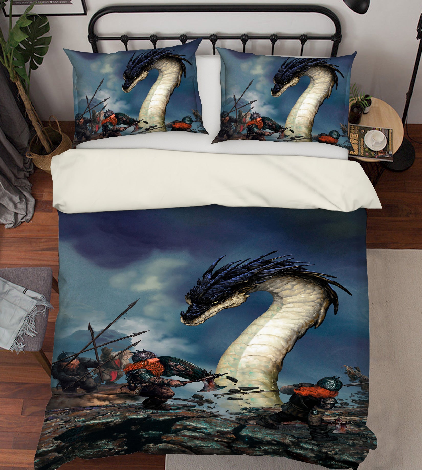 3D Dragon Fighting 6216 Ciruelo Bedding Bed Pillowcases Quilt