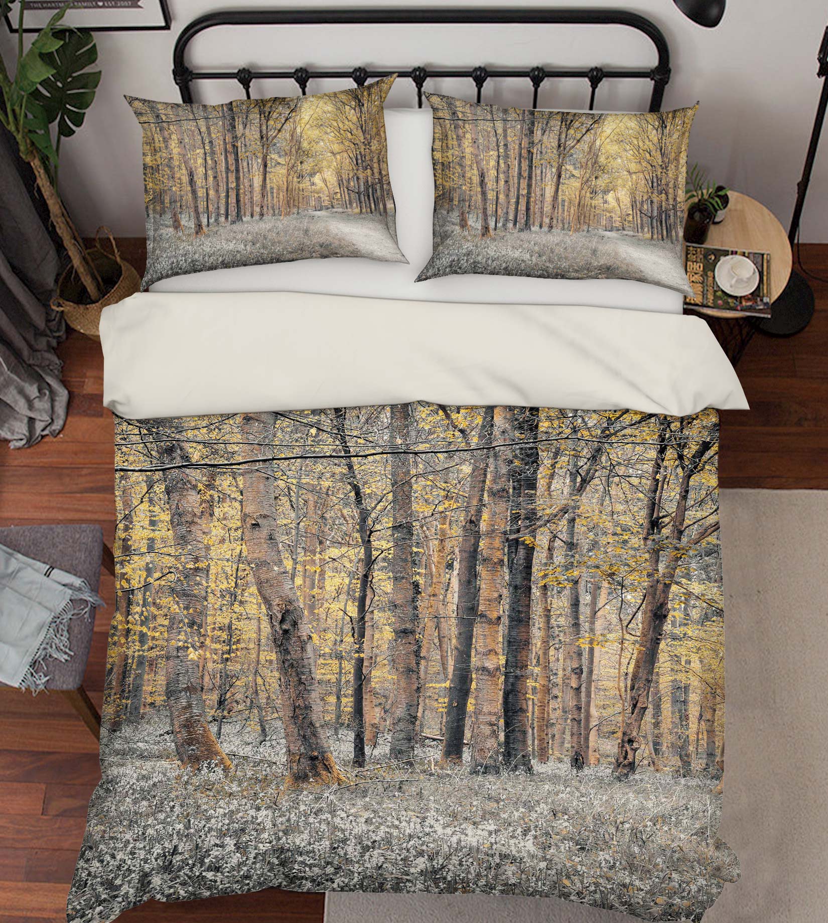 3D Gray Grass Trees 7019 Assaf Frank Bedding Bed Pillowcases Quilt Cover Duvet Cover
