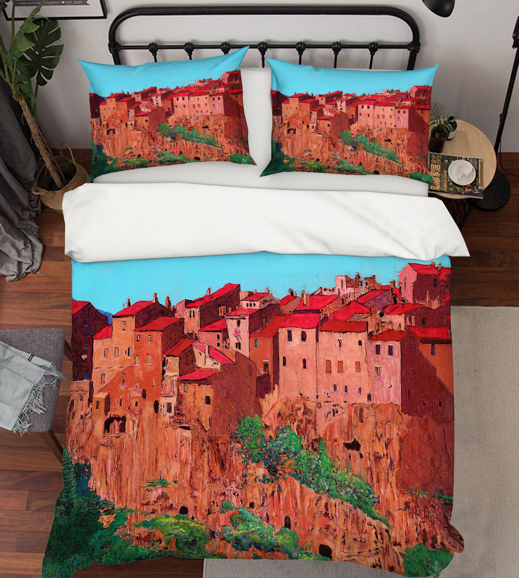 3D Pitigliano Village 1171 Allan P. Friedlander Bedding Bed Pillowcases Quilt