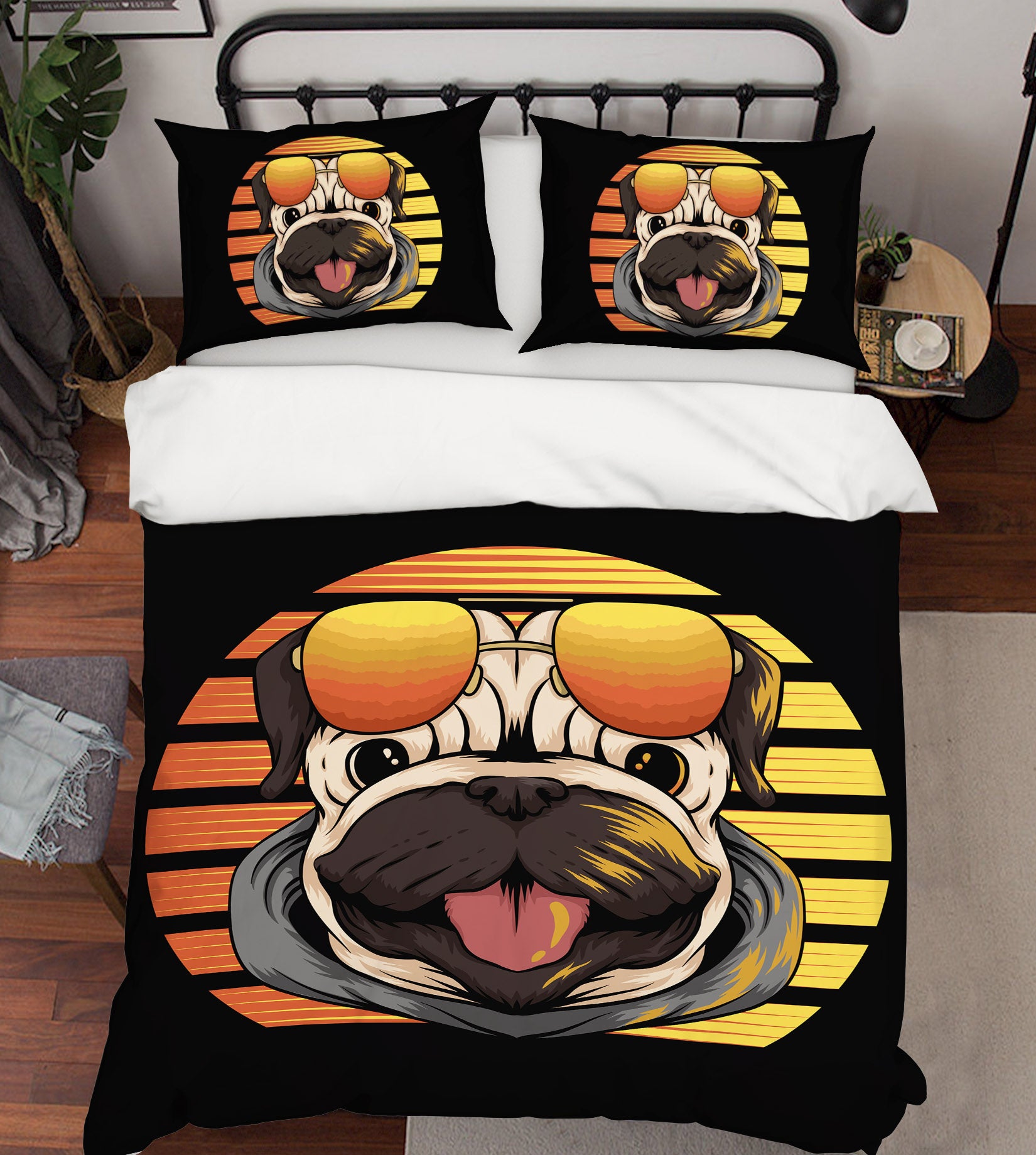 3D Dog Sunglasses 64006 Bed Pillowcases Quilt