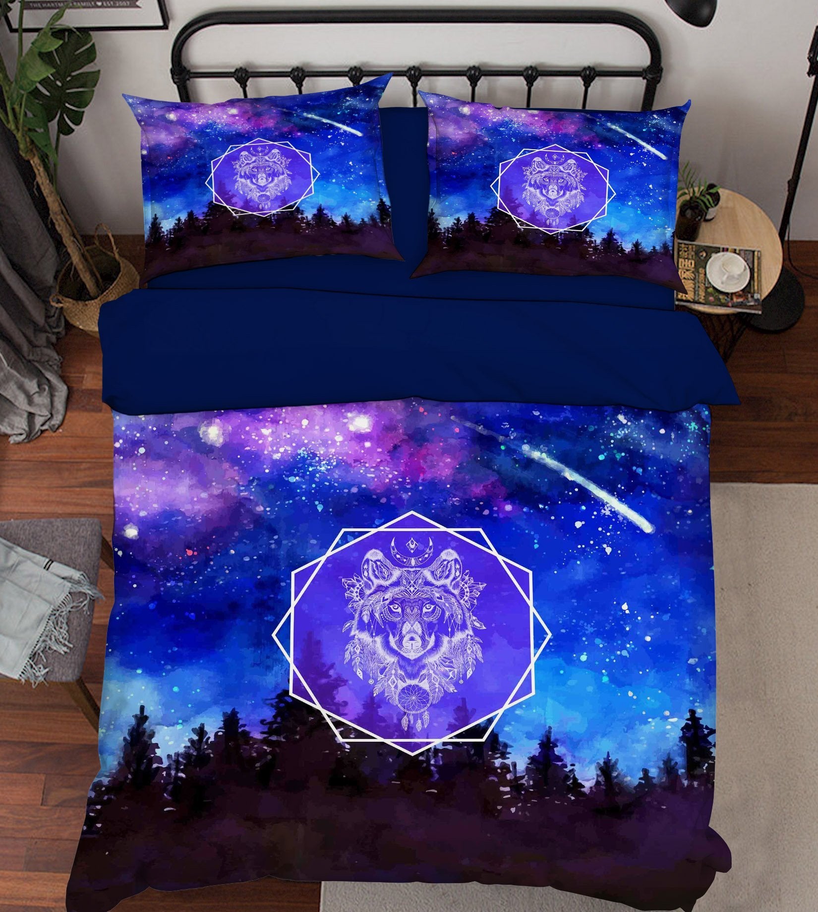 3D Meteor Lion 057 Bed Pillowcases Quilt Wallpaper AJ Wallpaper 