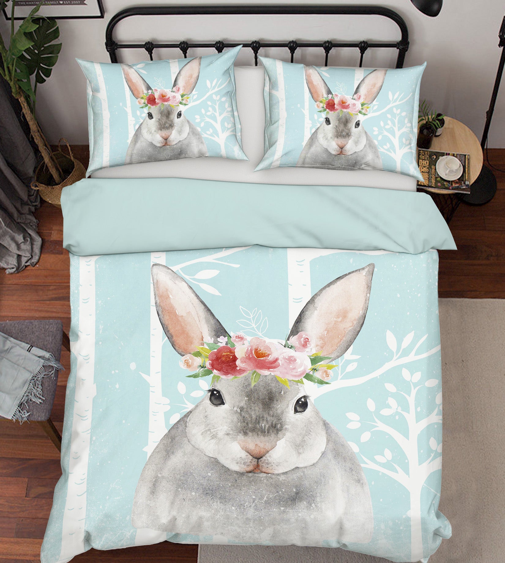 3D Gray Rabbit 002 Uta Naumann Bedding Bed Pillowcases Quilt