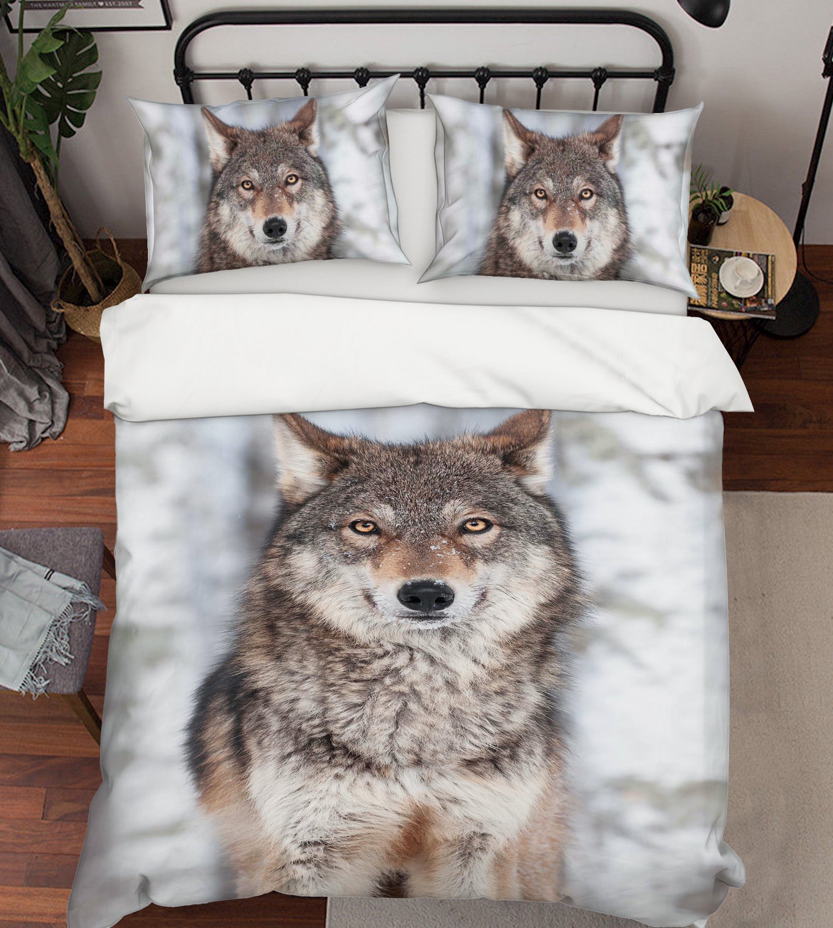 3D Snow Wolf 140 Bed Pillowcases Quilt