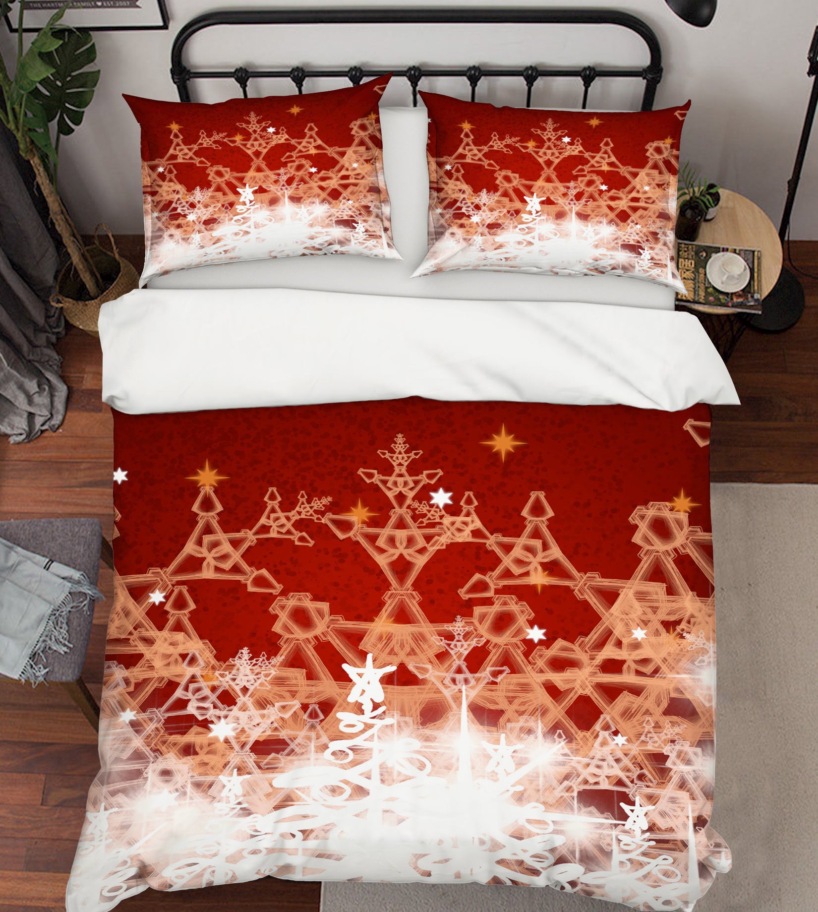 3D Snowflake 52176 Christmas Quilt Duvet Cover Xmas Bed Pillowcases