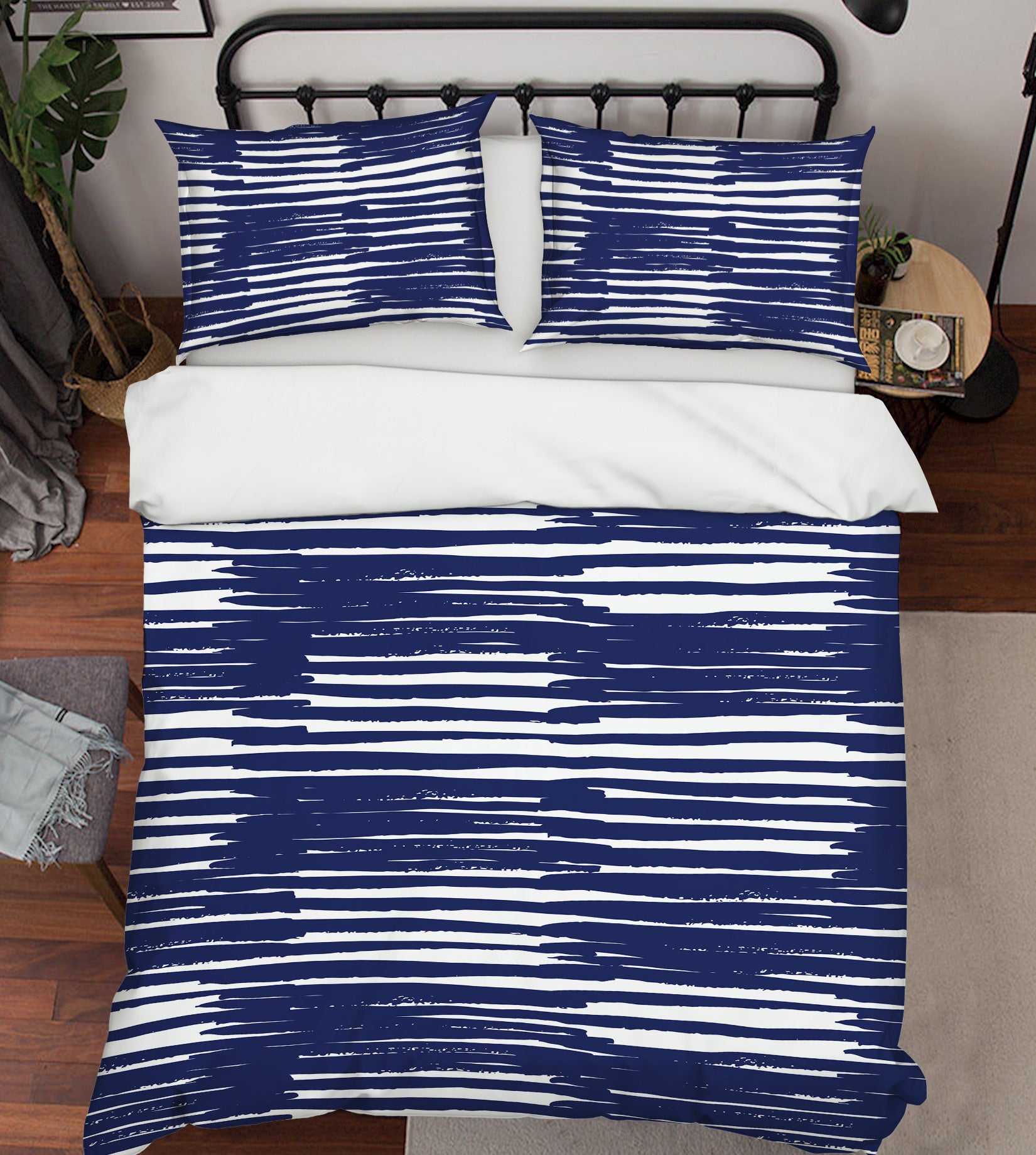 3D Blue Line Stripes 109164 Kashmira Jayaprakash Bedding Bed Pillowcases Quilt