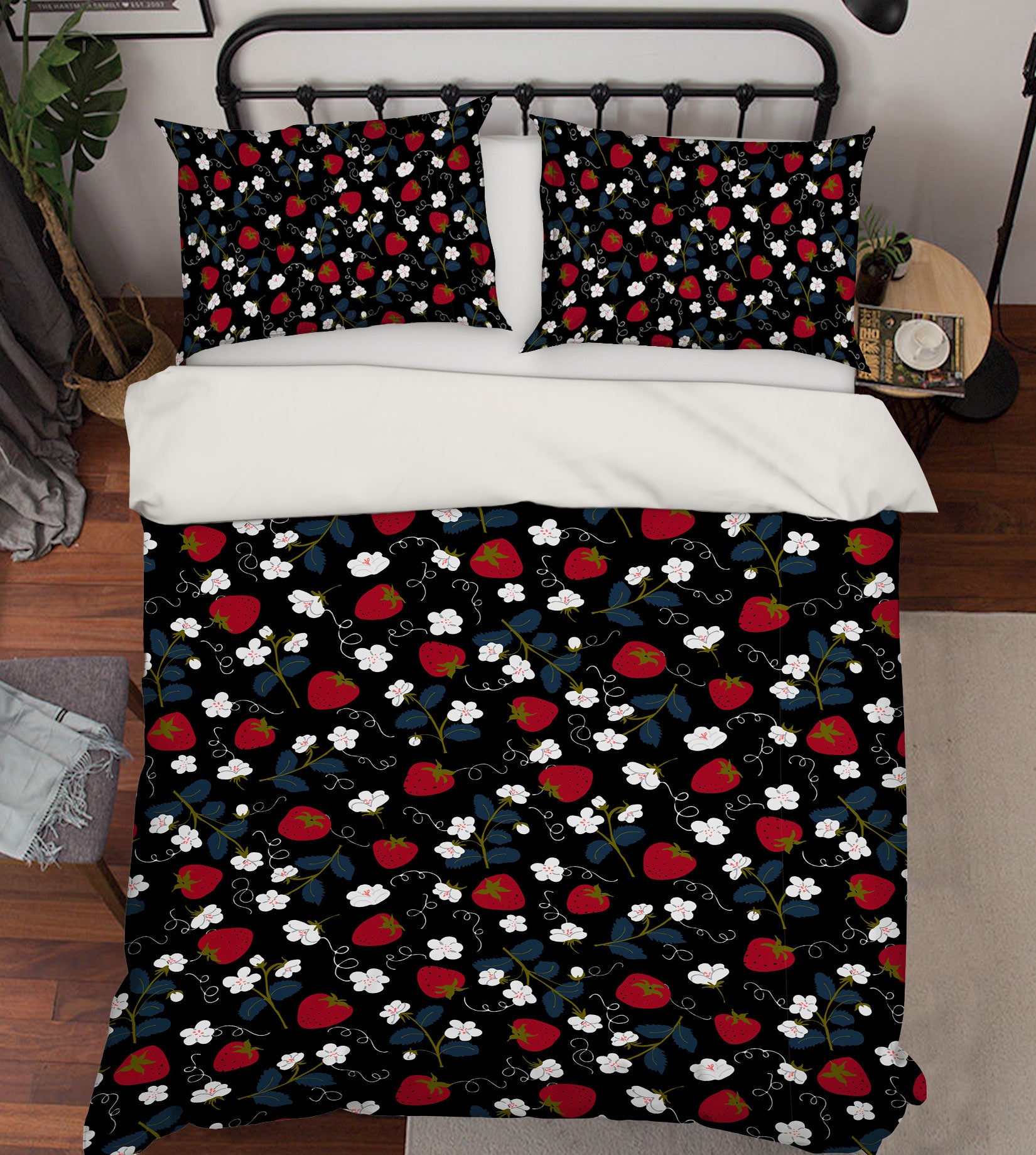 3D Strawberry Flowers 109142 Kashmira Jayaprakash Bedding Bed Pillowcases Quilt