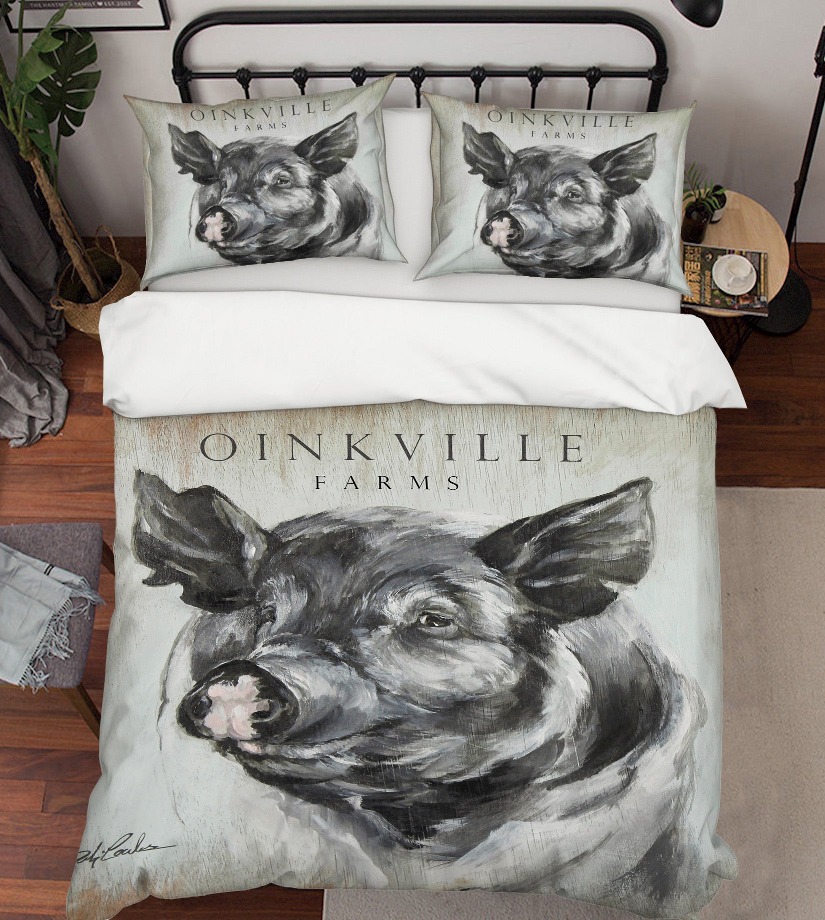 3D Farm Pig 2034 Debi Coules Bedding Bed Pillowcases Quilt
