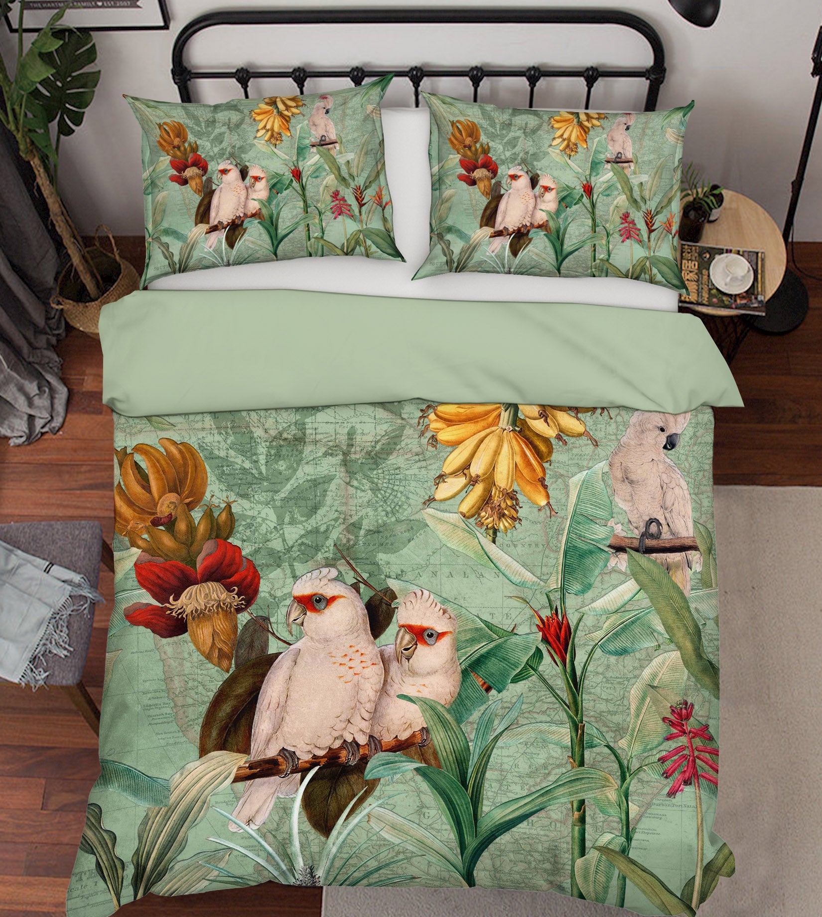3D Parrot Banana 047 Uta Naumann Bedding Bed Pillowcases Quilt