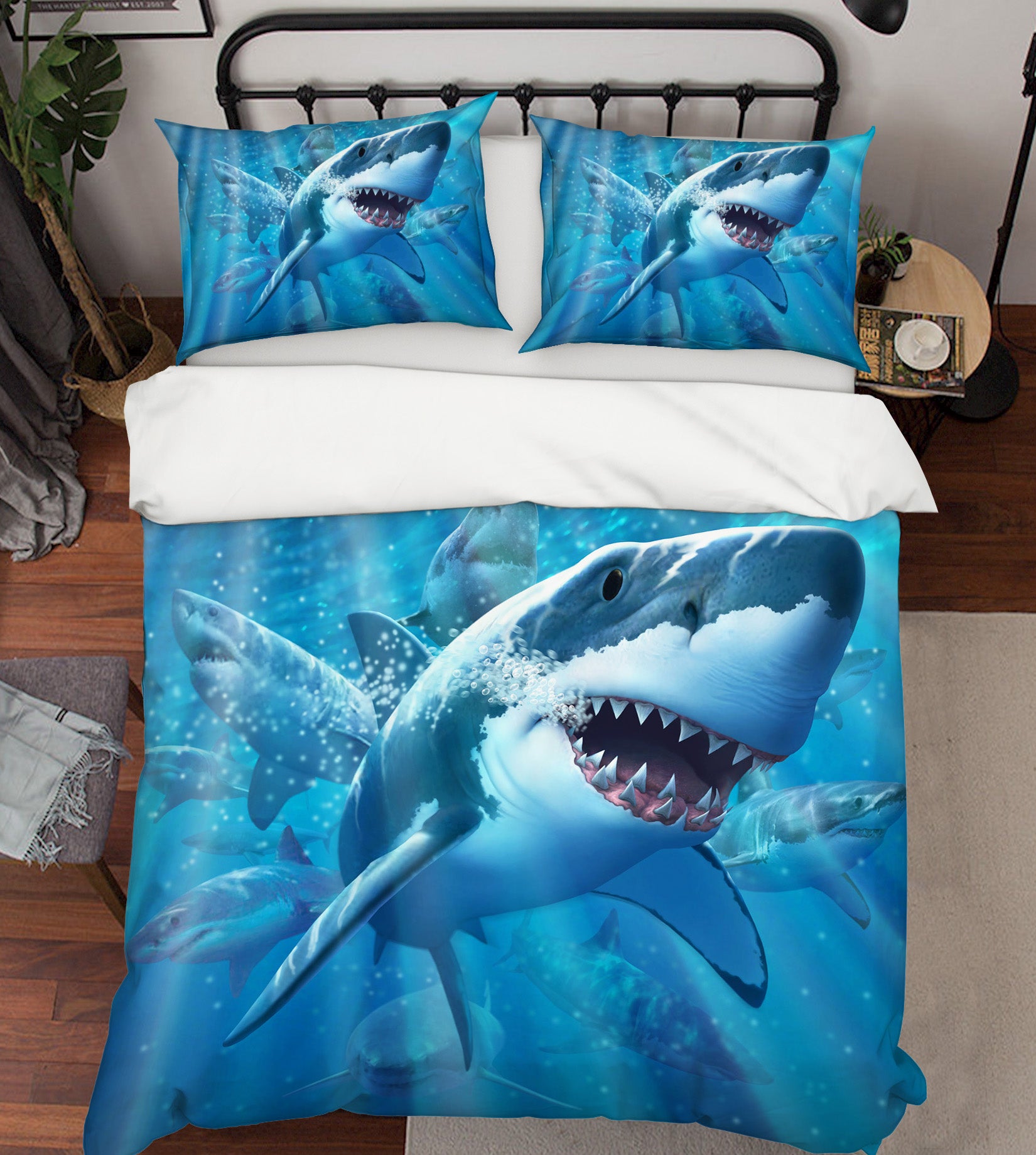 3D Great White Shark 2106 Jerry LoFaro bedding Bed Pillowcases Quilt