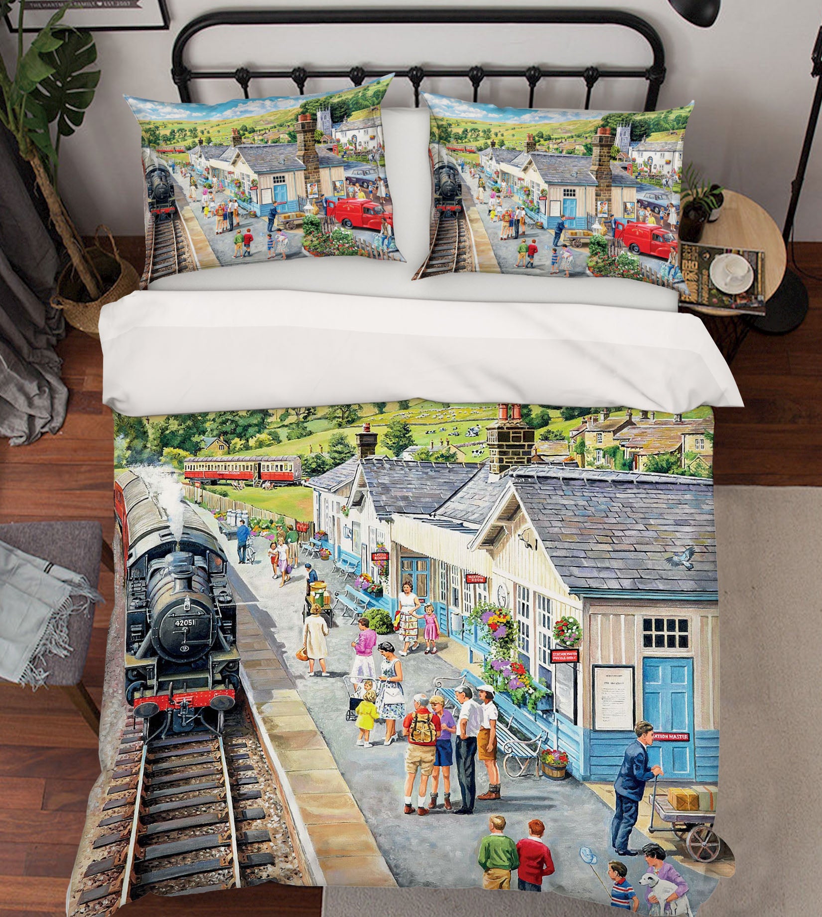 3D The Village Station 2075 Trevor Mitchell bedding Bed Pillowcases Quilt