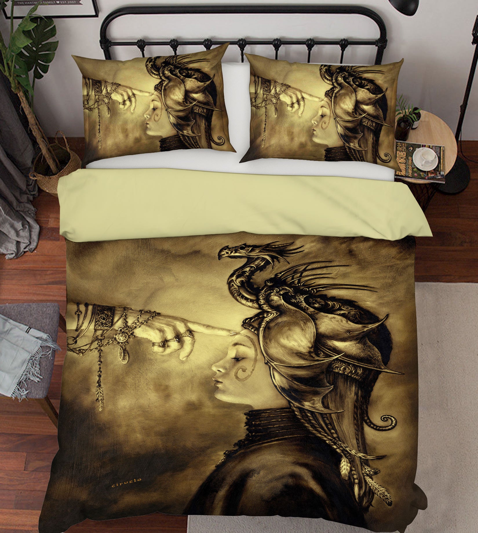 3D Finger Dragon Girl 7020 Ciruelo Bedding Bed Pillowcases Quilt