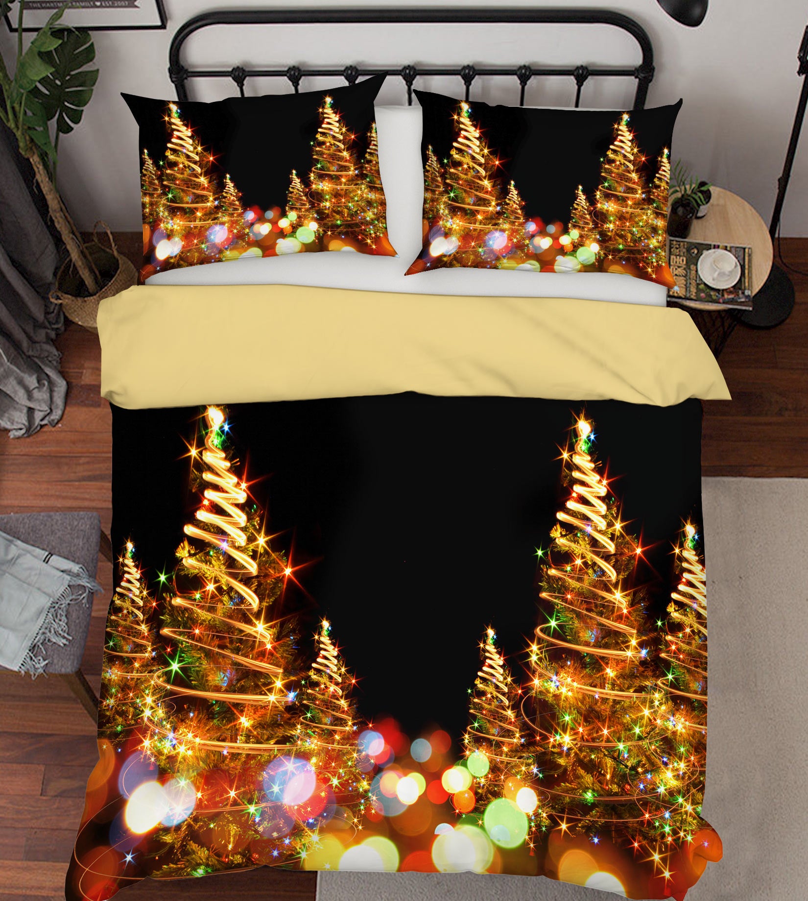 3D Tree Light 52108 Christmas Quilt Duvet Cover Xmas Bed Pillowcases