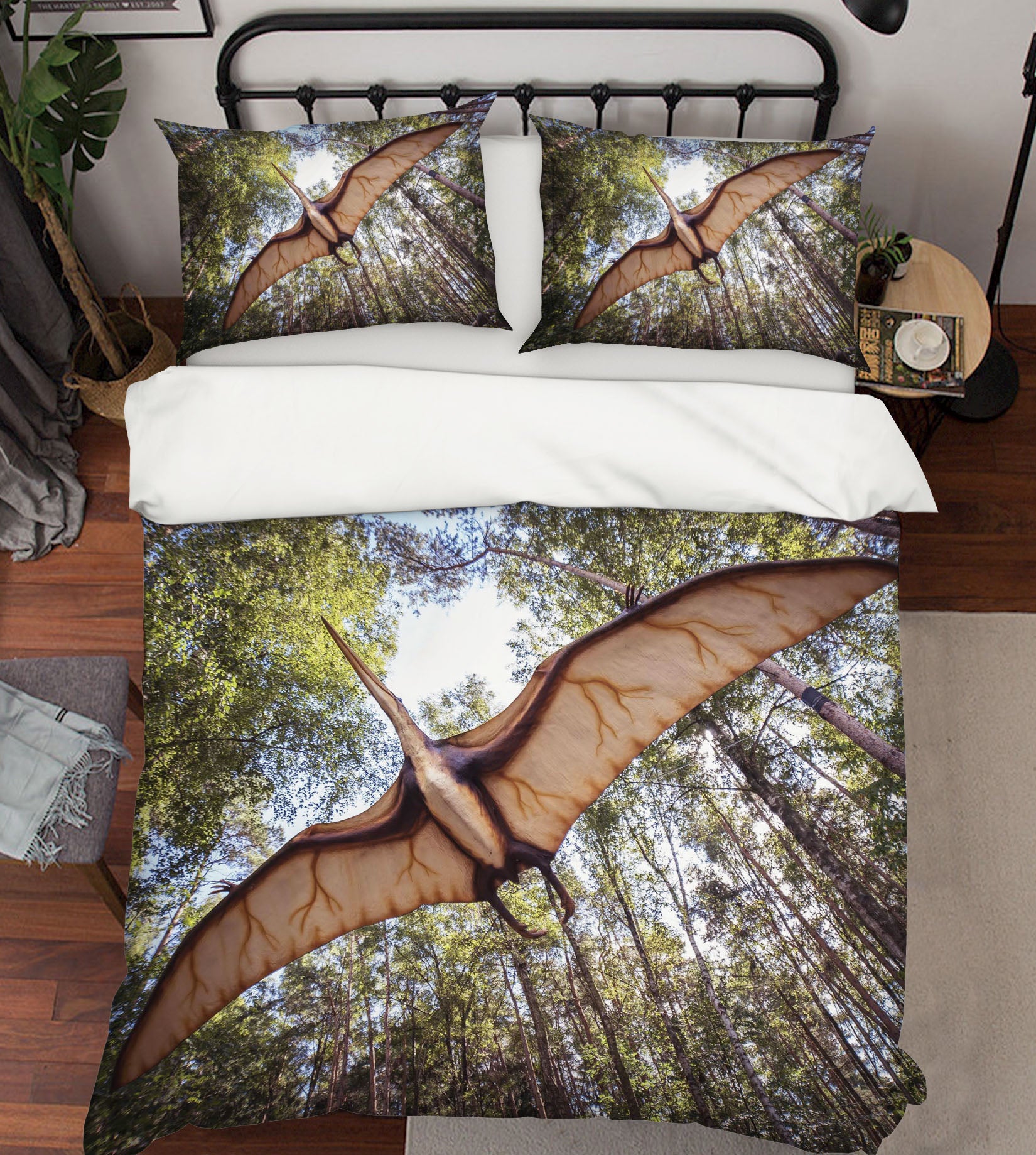 3D Forest Pterodactyl 1916 Bed Pillowcases Quilt
