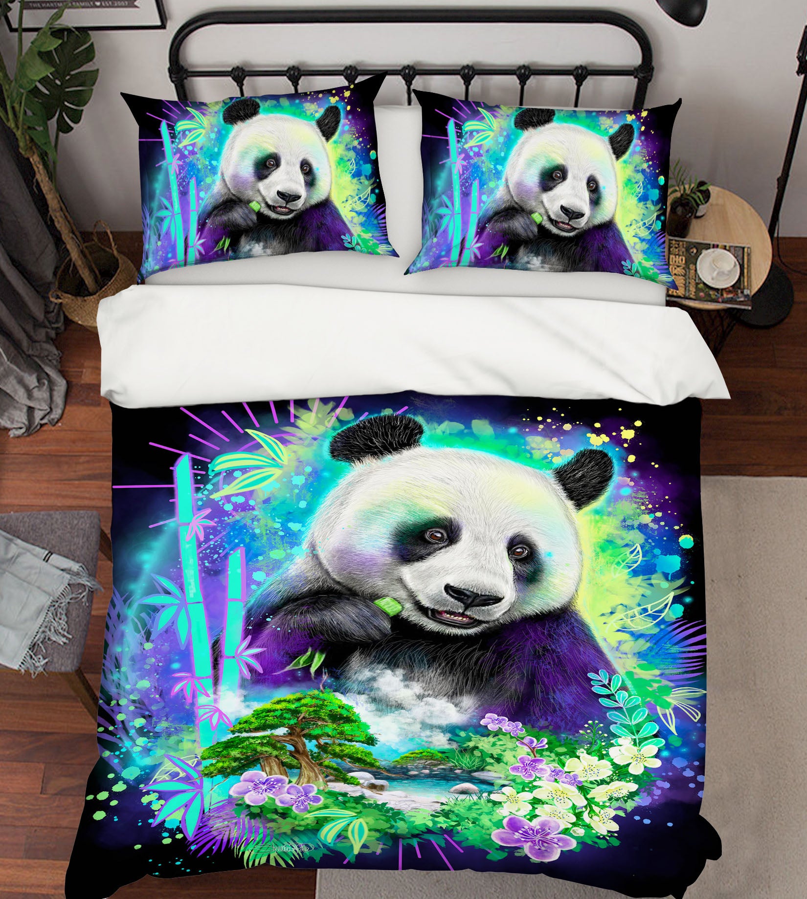 3D Petal Panda 8582 Sheena Pike Bedding Bed Pillowcases Quilt Cover Duvet Cover