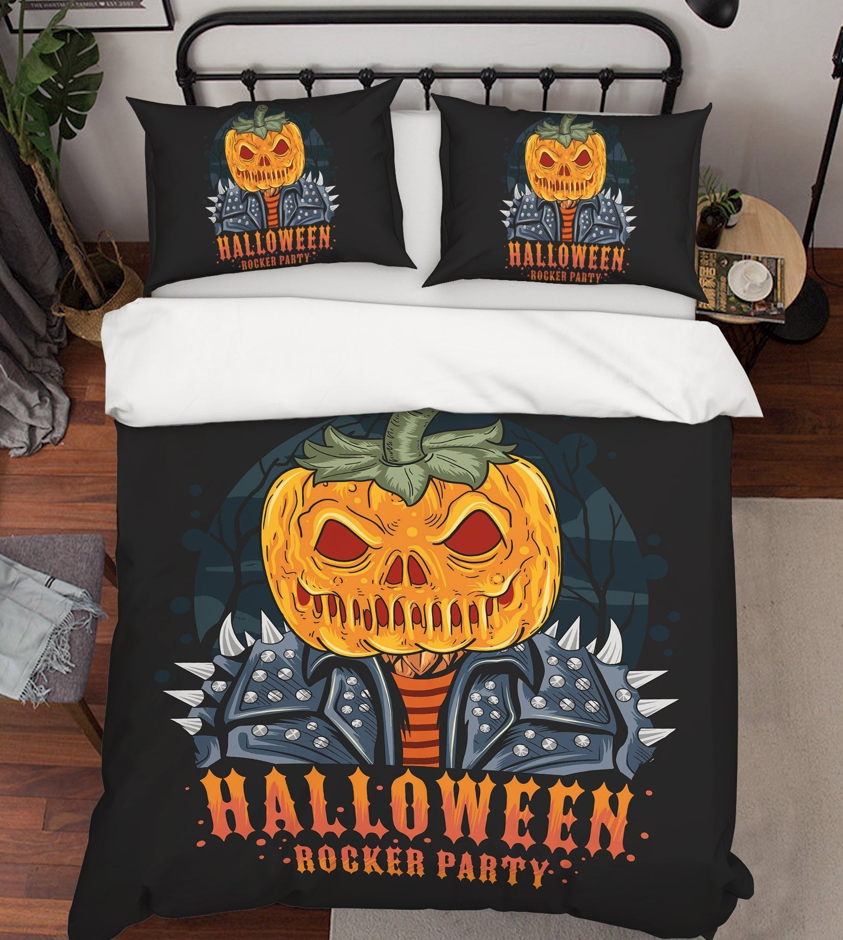 3D Pumpkin Armor 1211 Halloween Bed Pillowcases Quilt Quiet Covers AJ Creativity Home 