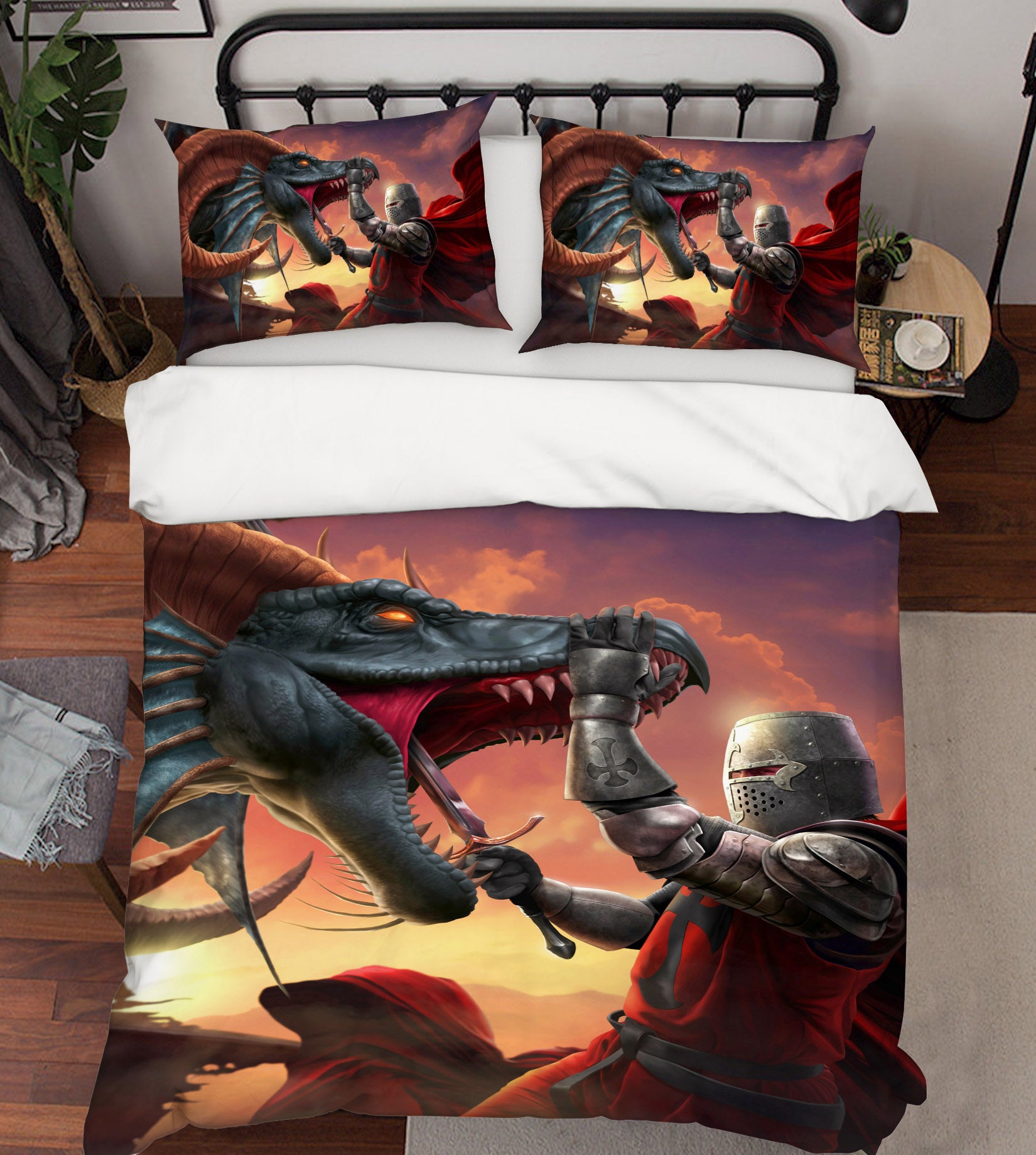 3D Dragon Soldier 4081 Tom Wood Bedding Bed Pillowcases Quilt