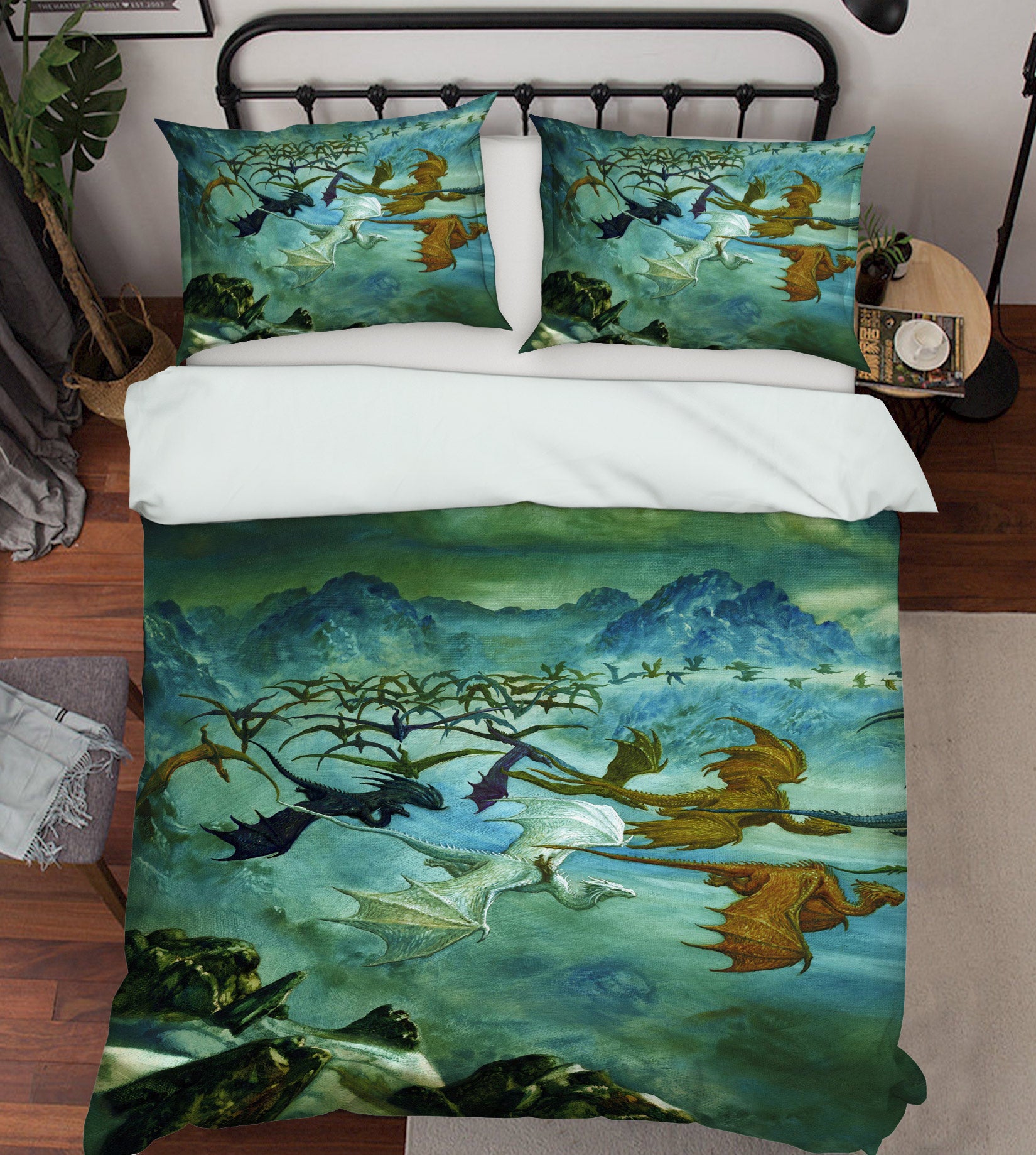 3D Mountain Group Dragon 7007 Ciruelo Bedding Bed Pillowcases Quilt