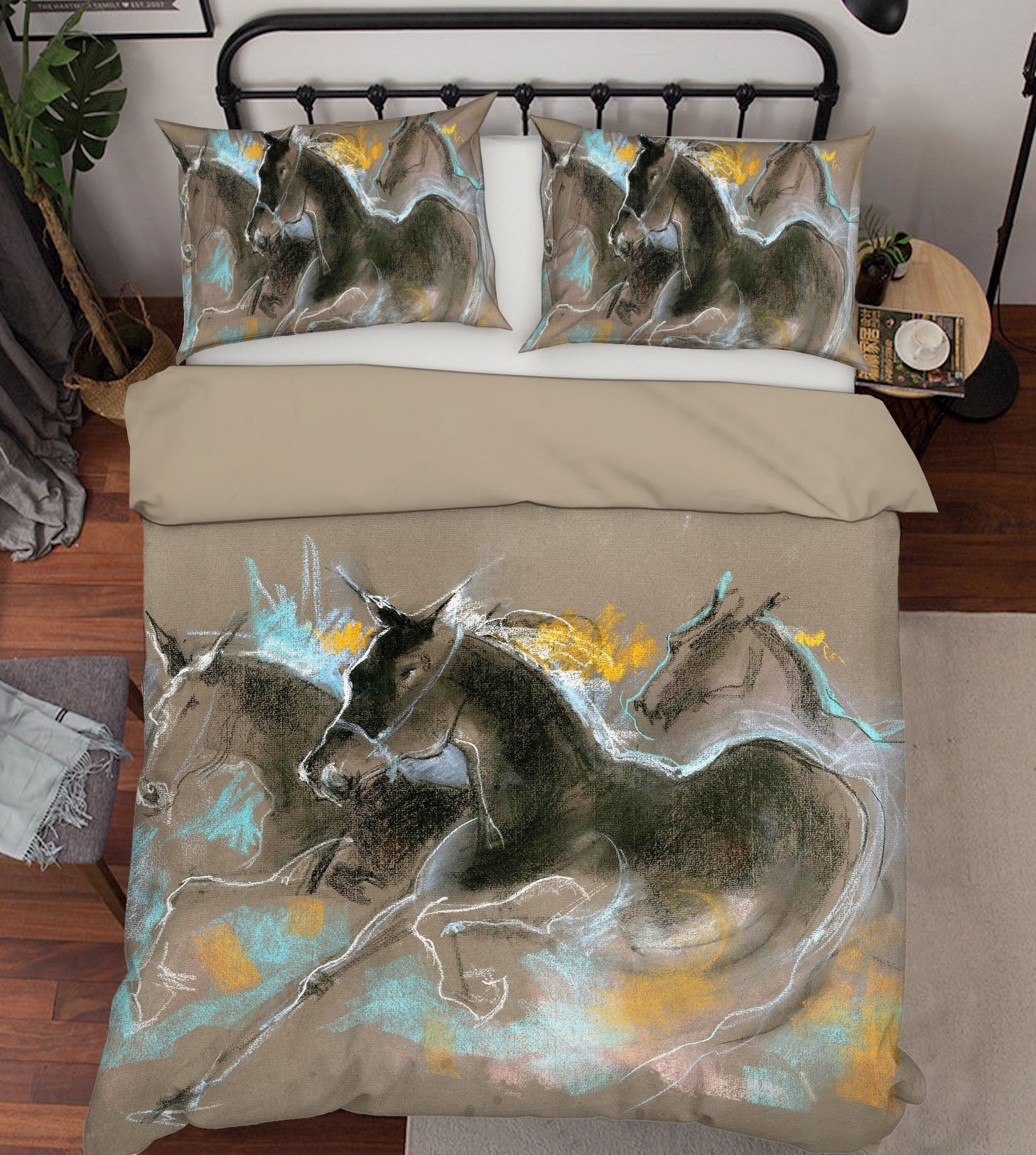 3D Running Horse 2013 Anne Farrall Doyle Bedding Bed Pillowcases Quilt