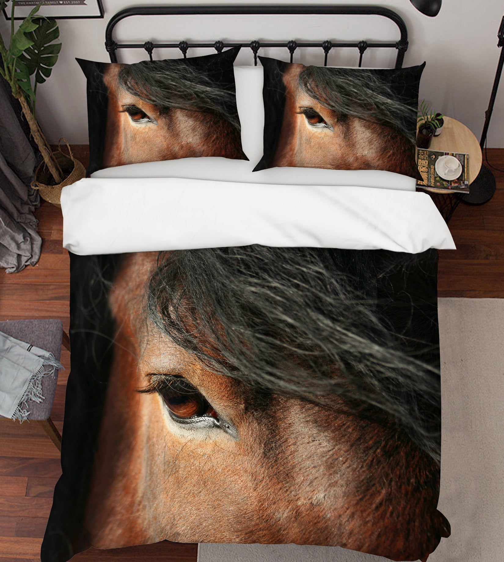 3D Horse Eye 1911 Bed Pillowcases Quilt