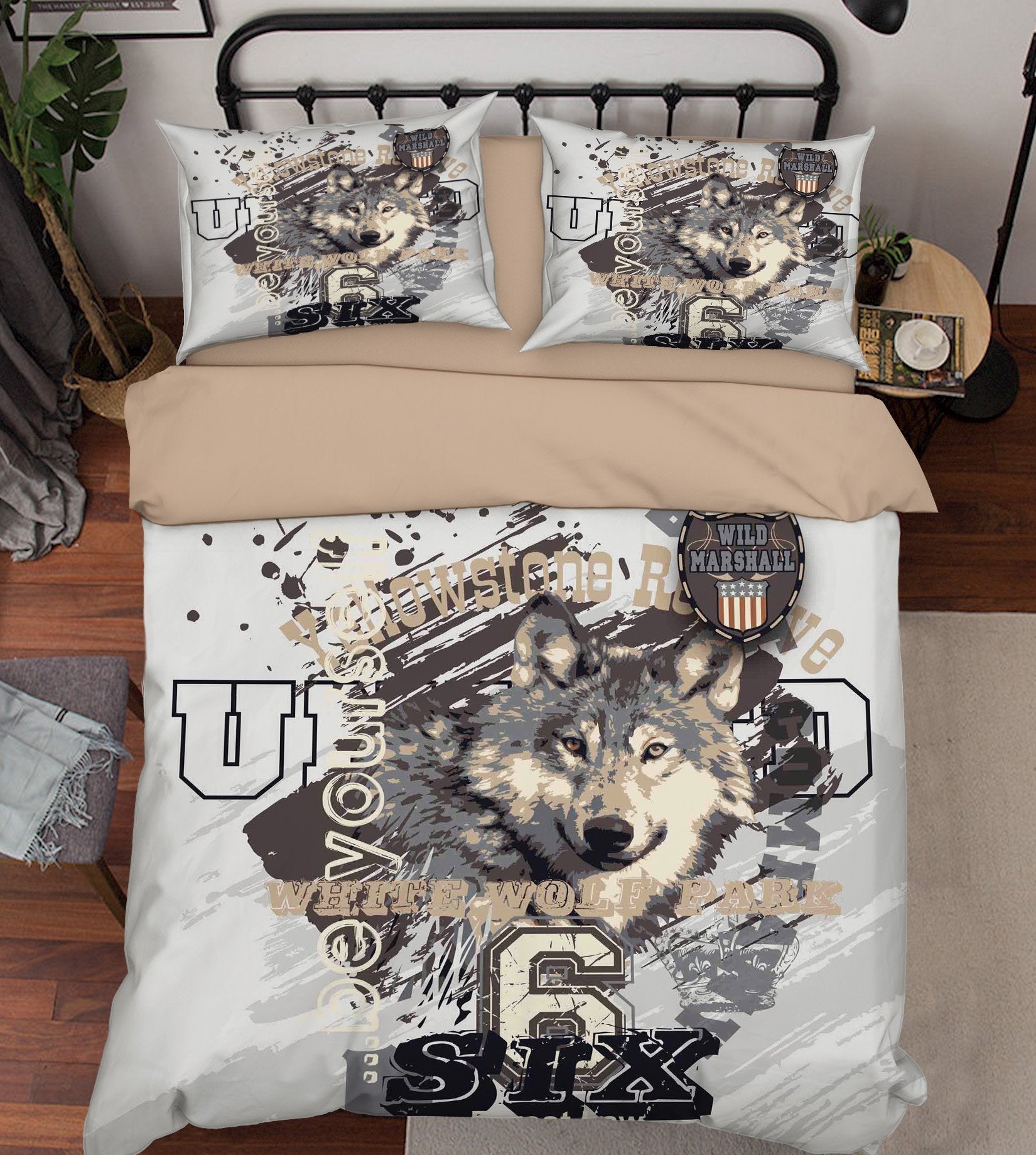 3D Wolf Head 049 Bed Pillowcases Quilt Wallpaper AJ Wallpaper 