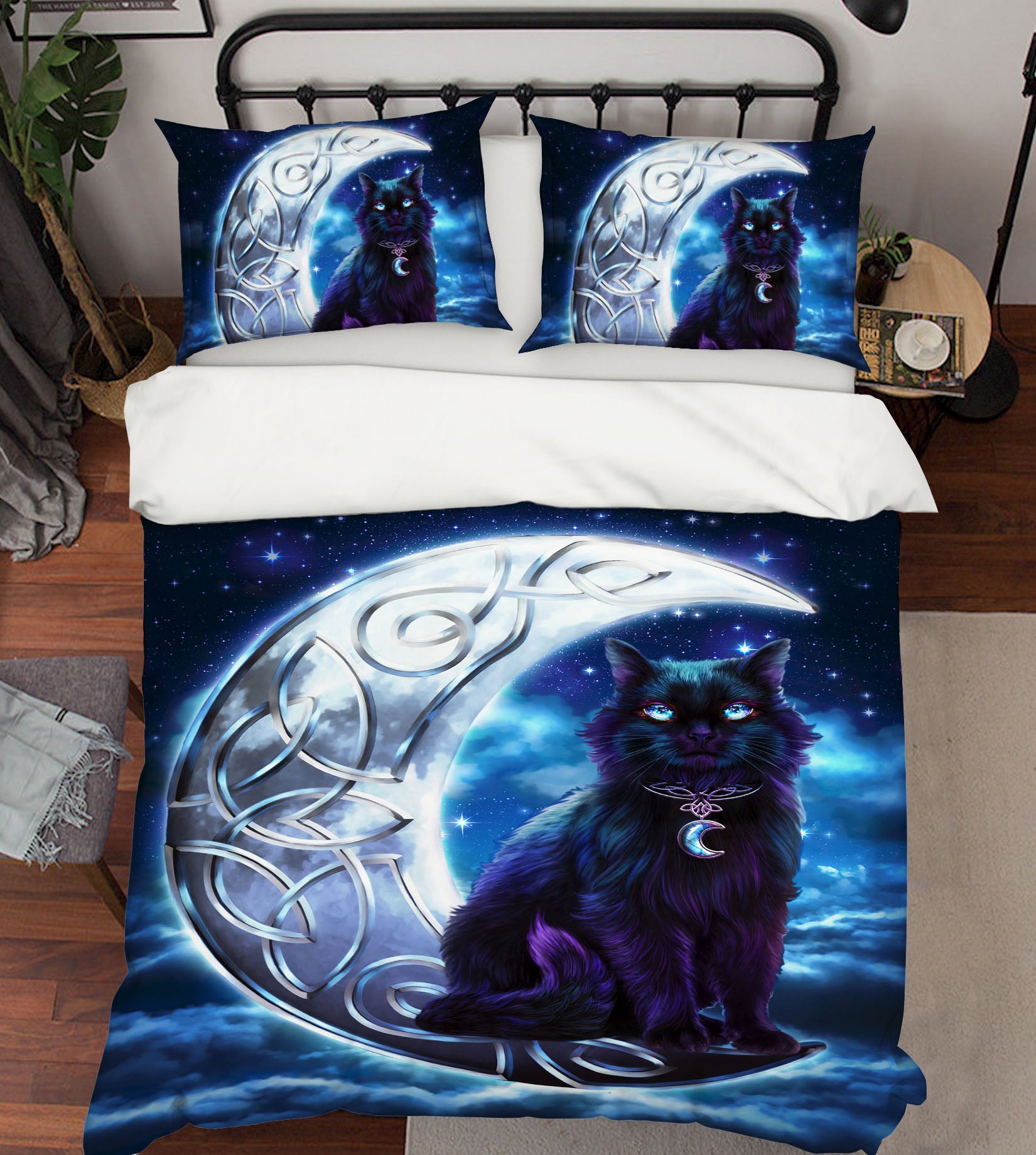 3D Moon Cat 8836 Brigid Ashwood Bedding Bed Pillowcases Quilt Cover Duvet Cover
