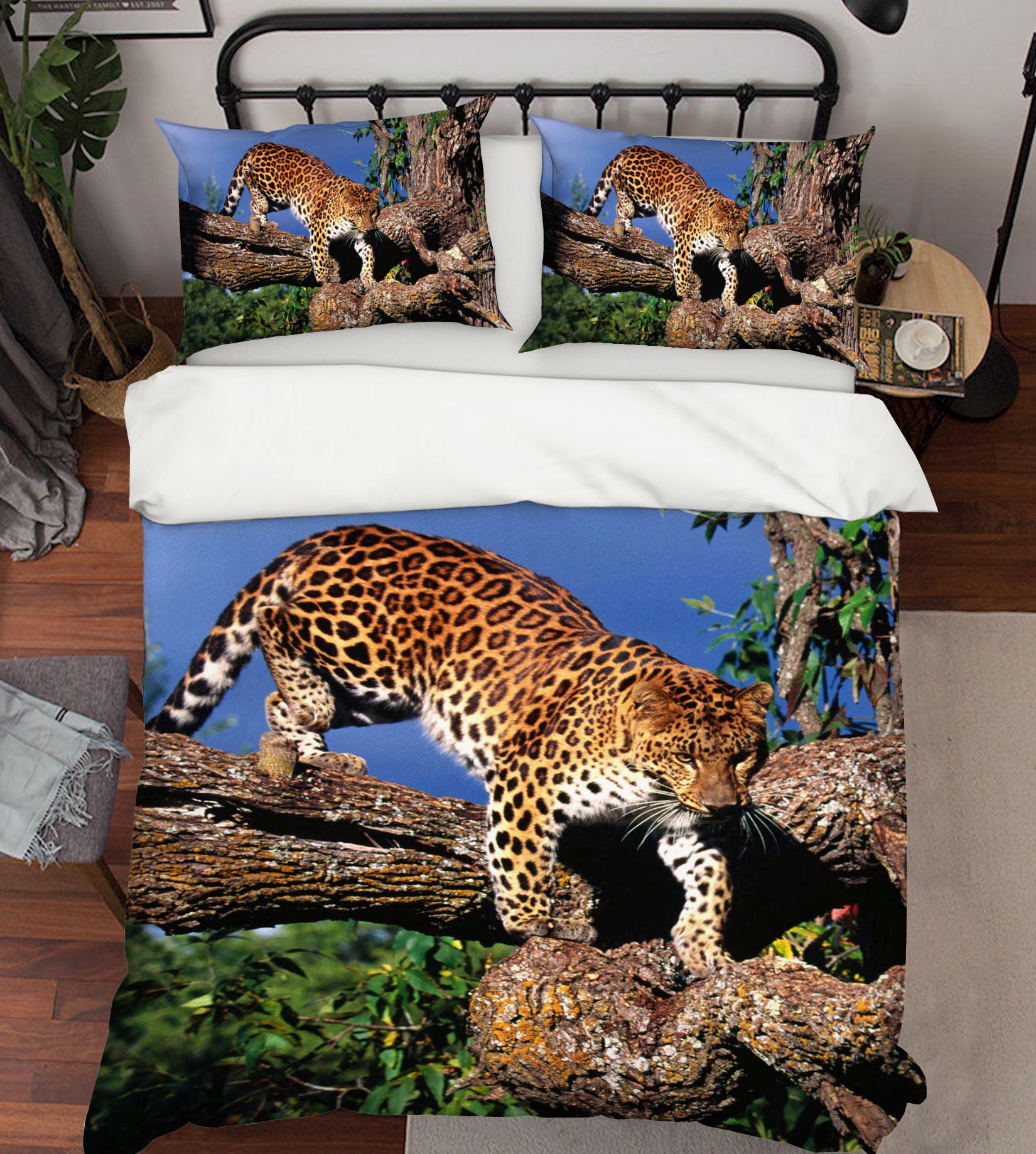 3D Forest Cheetah 1922 Bed Pillowcases Quilt