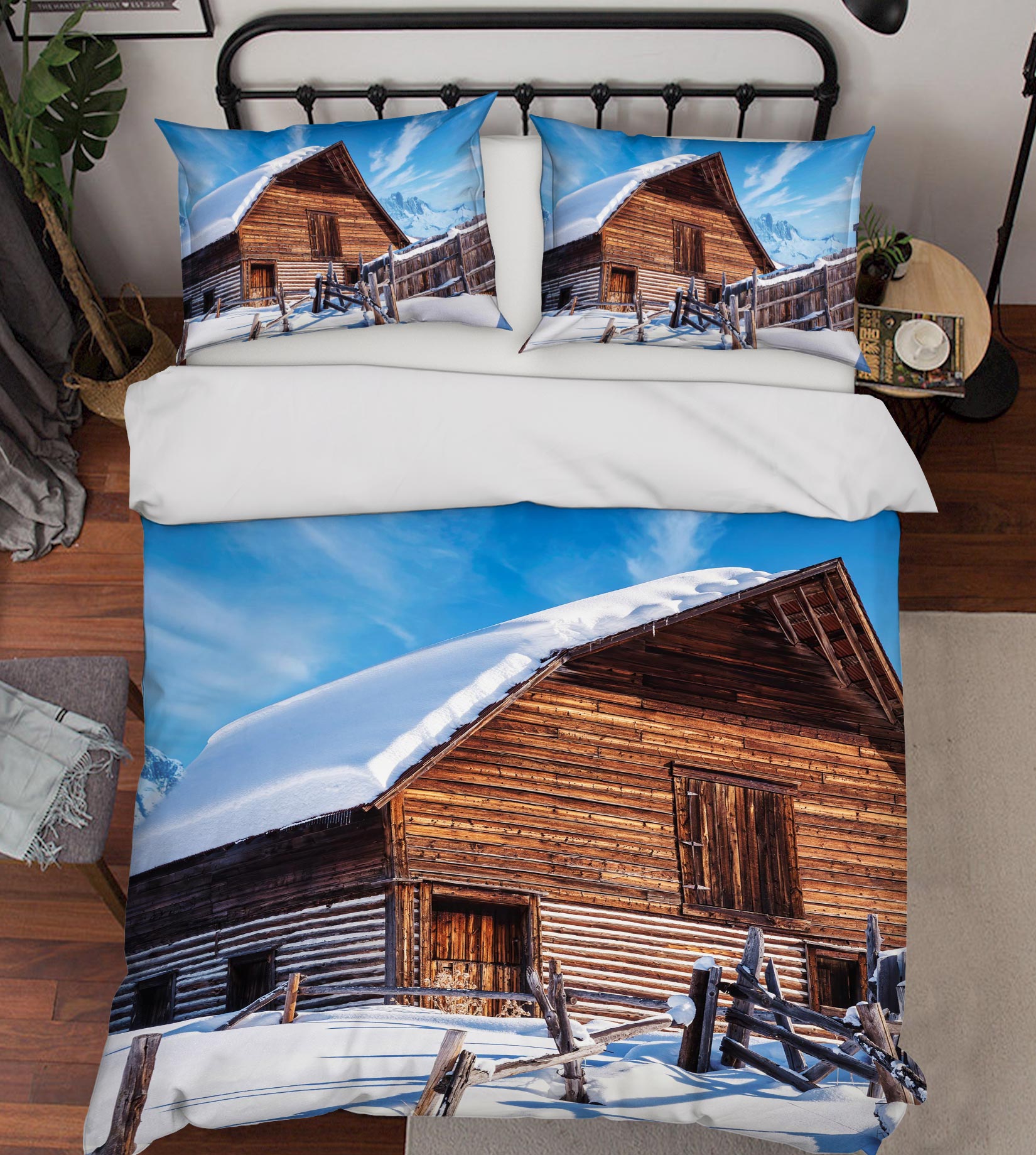 3D Snow Chalet 8578 Beth Sheridan Bedding Bed Pillowcases Quilt
