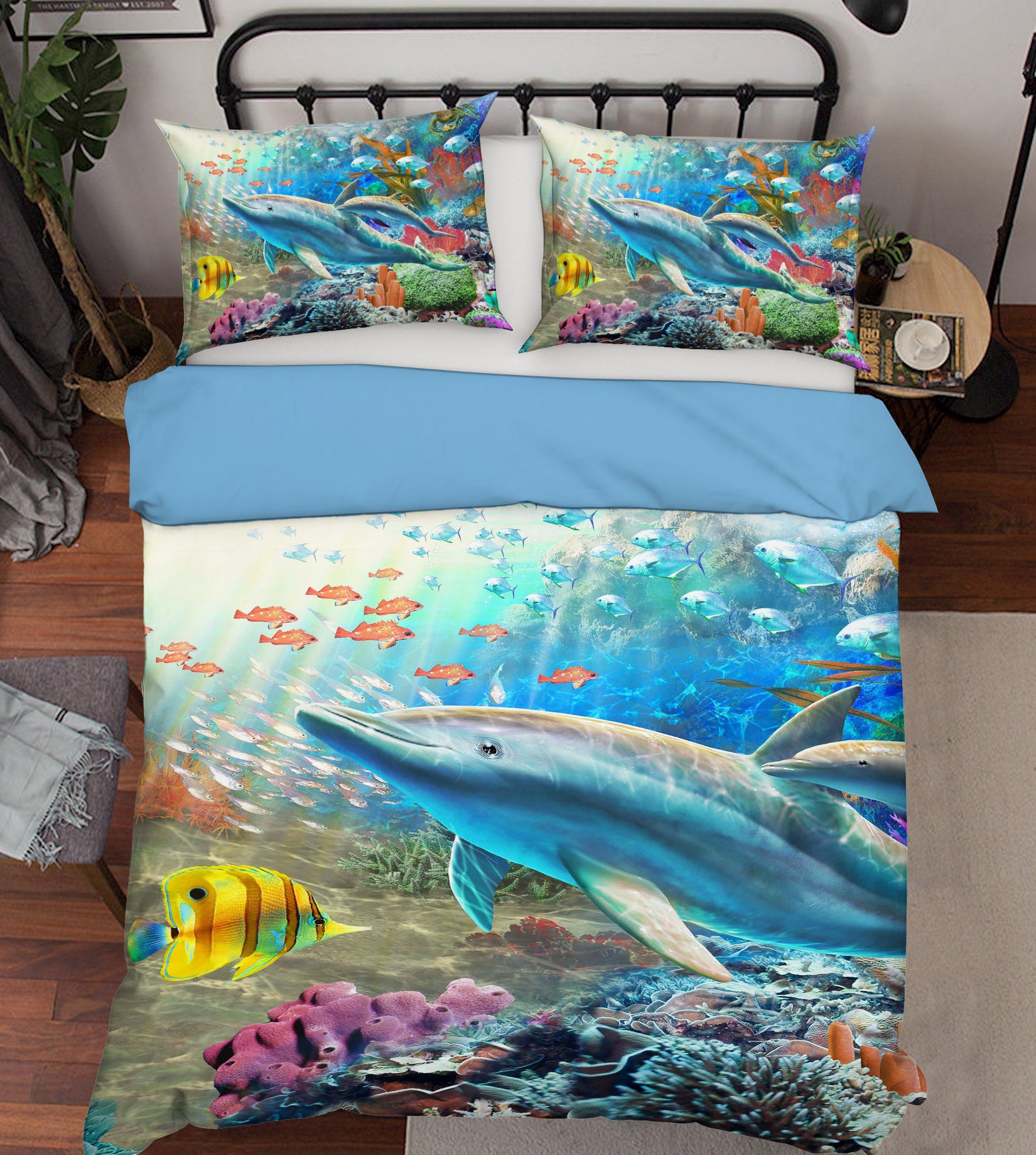 3D Undersea Fish School 2116 Adrian Chesterman Bedding Bed Pillowcases Quilt