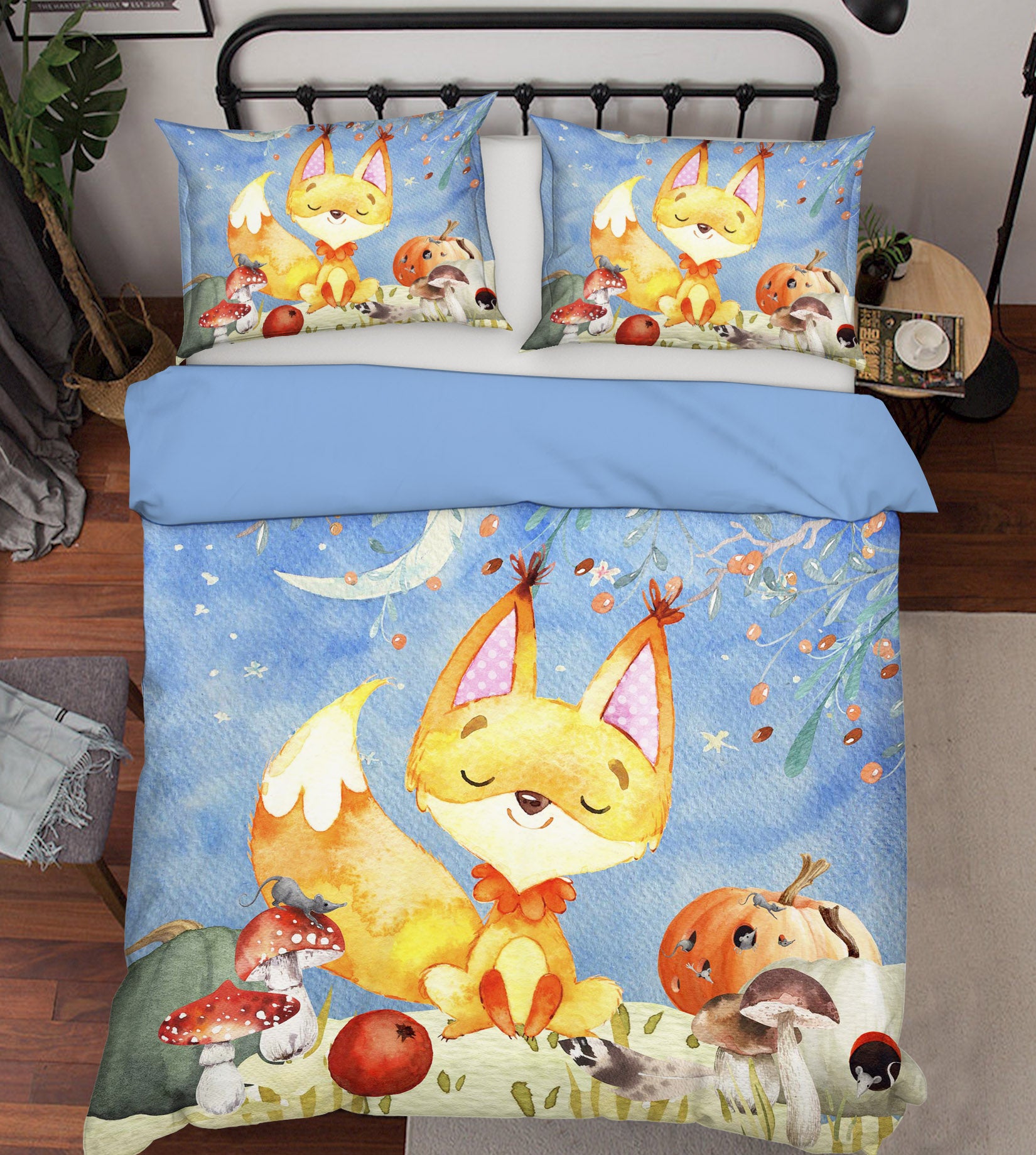 3D Fox Mushroom 249 Uta Naumann Bedding Bed Pillowcases Quilt