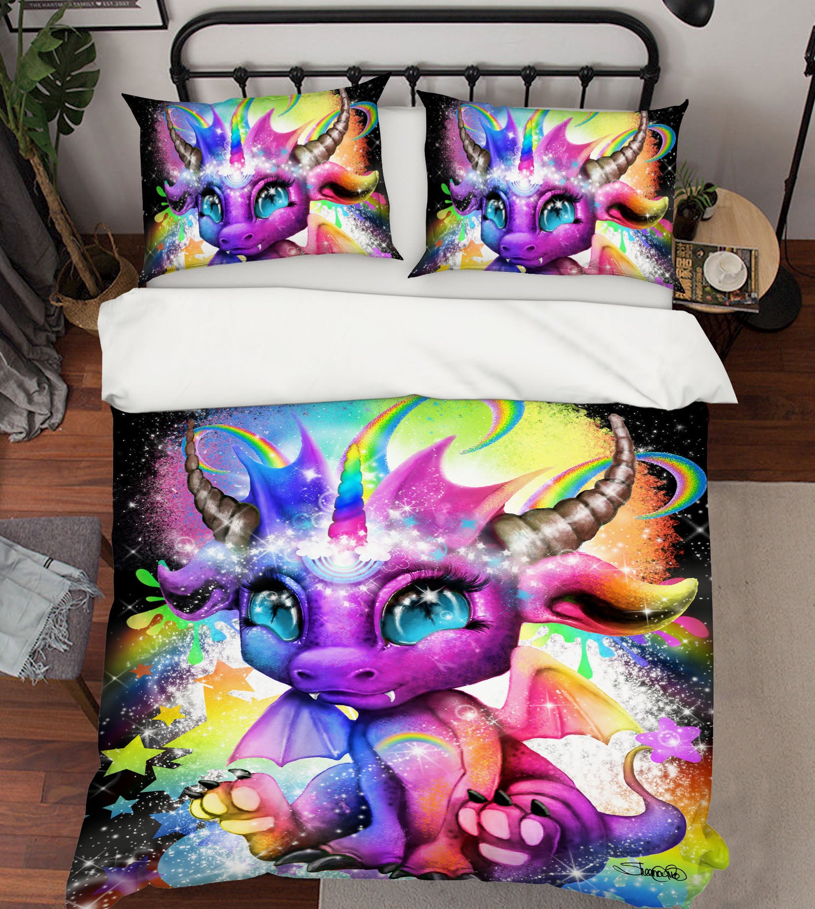 3D Rainbow Dragon 8596 Sheena Pike Bedding Bed Pillowcases Quilt Cover Duvet Cover
