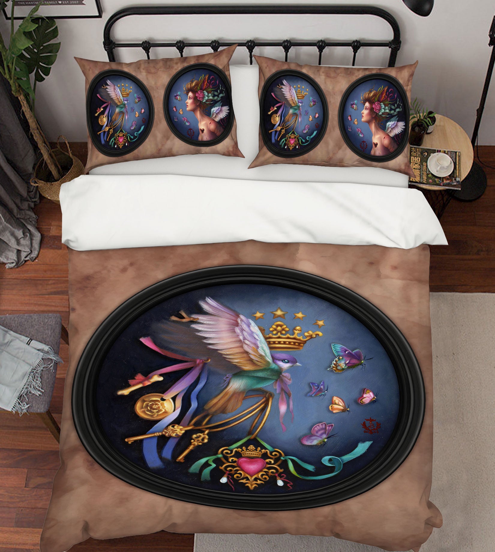 3D Crown Bird Butterfly 8856 Brigid Ashwood Bedding Bed Pillowcases Quilt Cover Duvet Cover