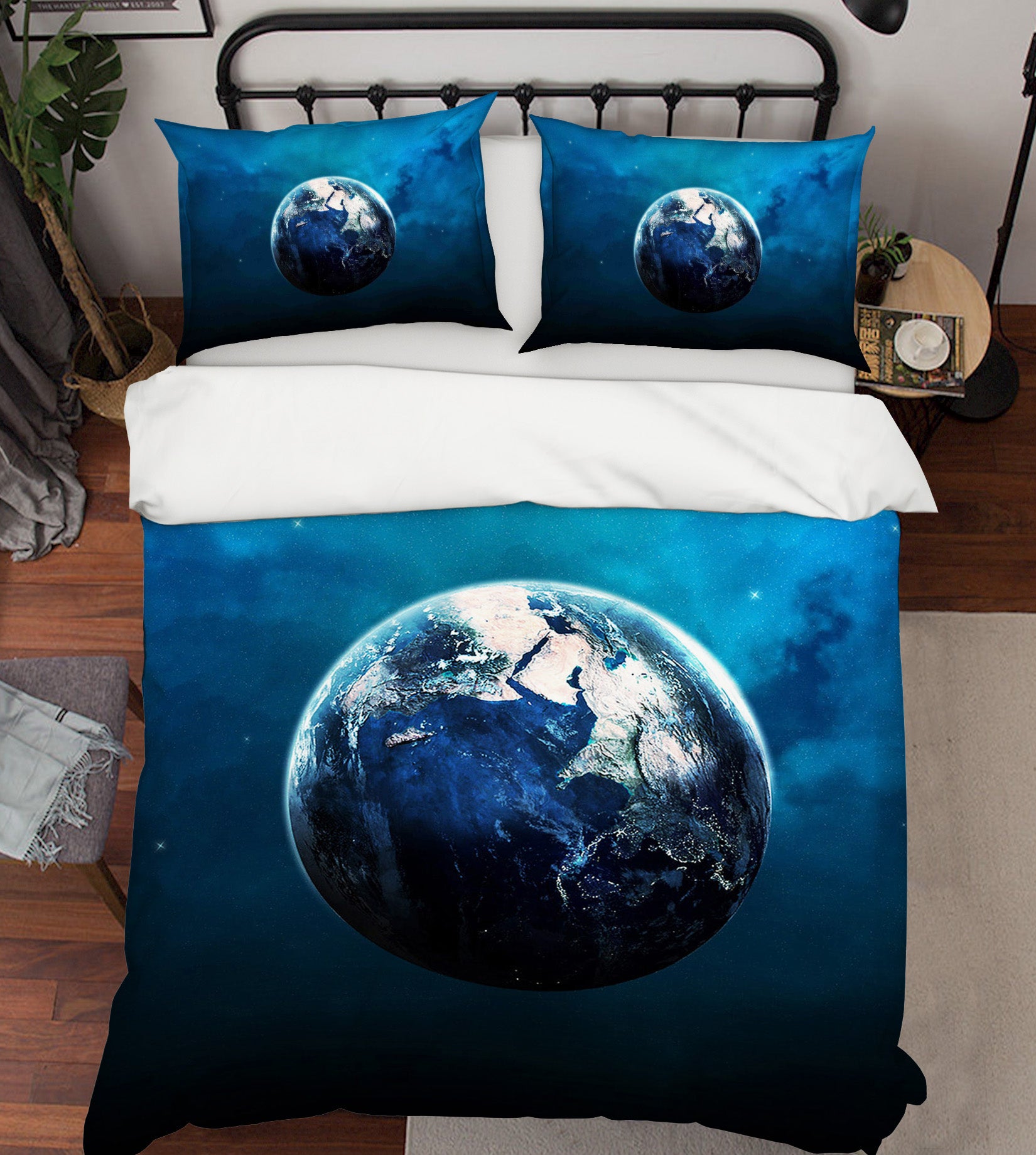 3D Blue Earth 053 Bed Pillowcases Quilt