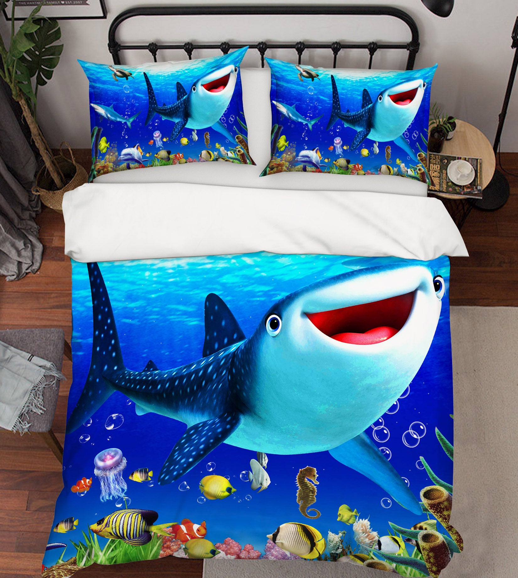 3D Cute Whale 1914 Bed Pillowcases Quilt