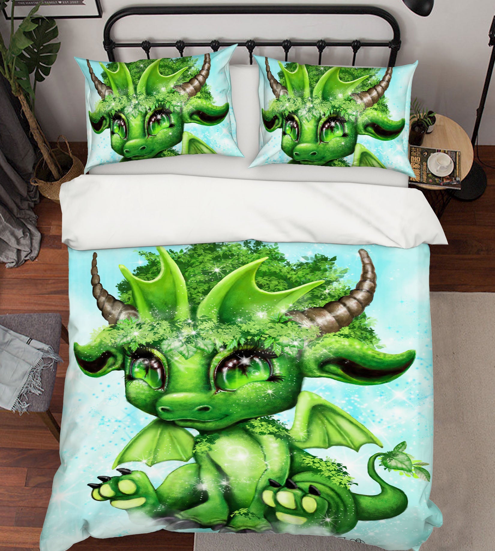 3D Green Forest Dragon 8552 Sheena Pike Bedding Bed Pillowcases Quilt Cover Duvet Cover