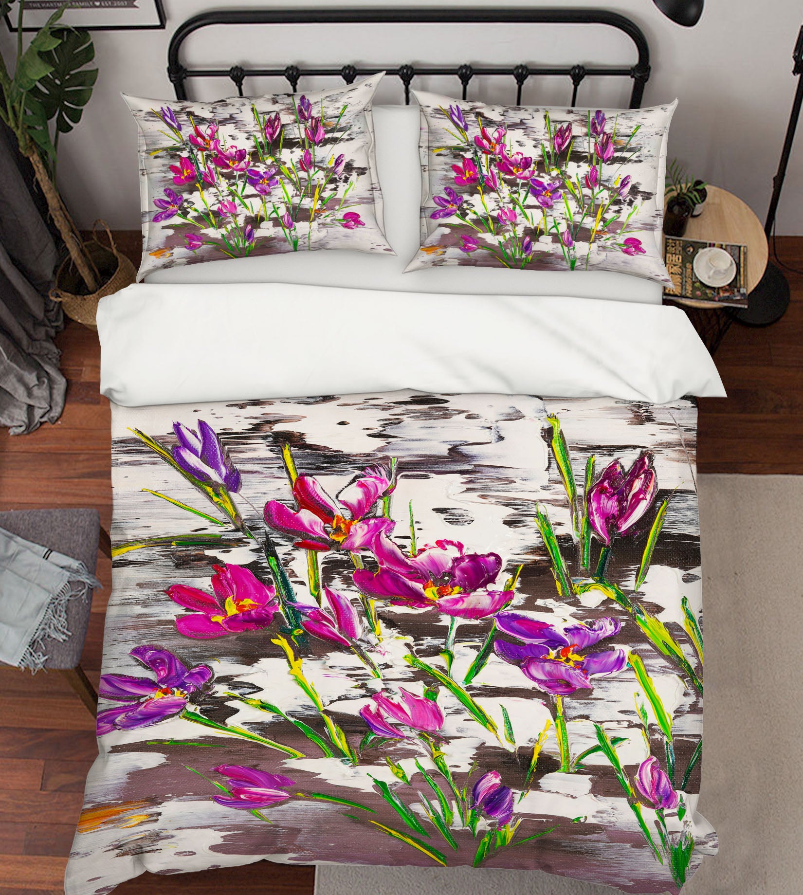 3D Purple Flower 579 Skromova Marina Bedding Bed Pillowcases Quilt