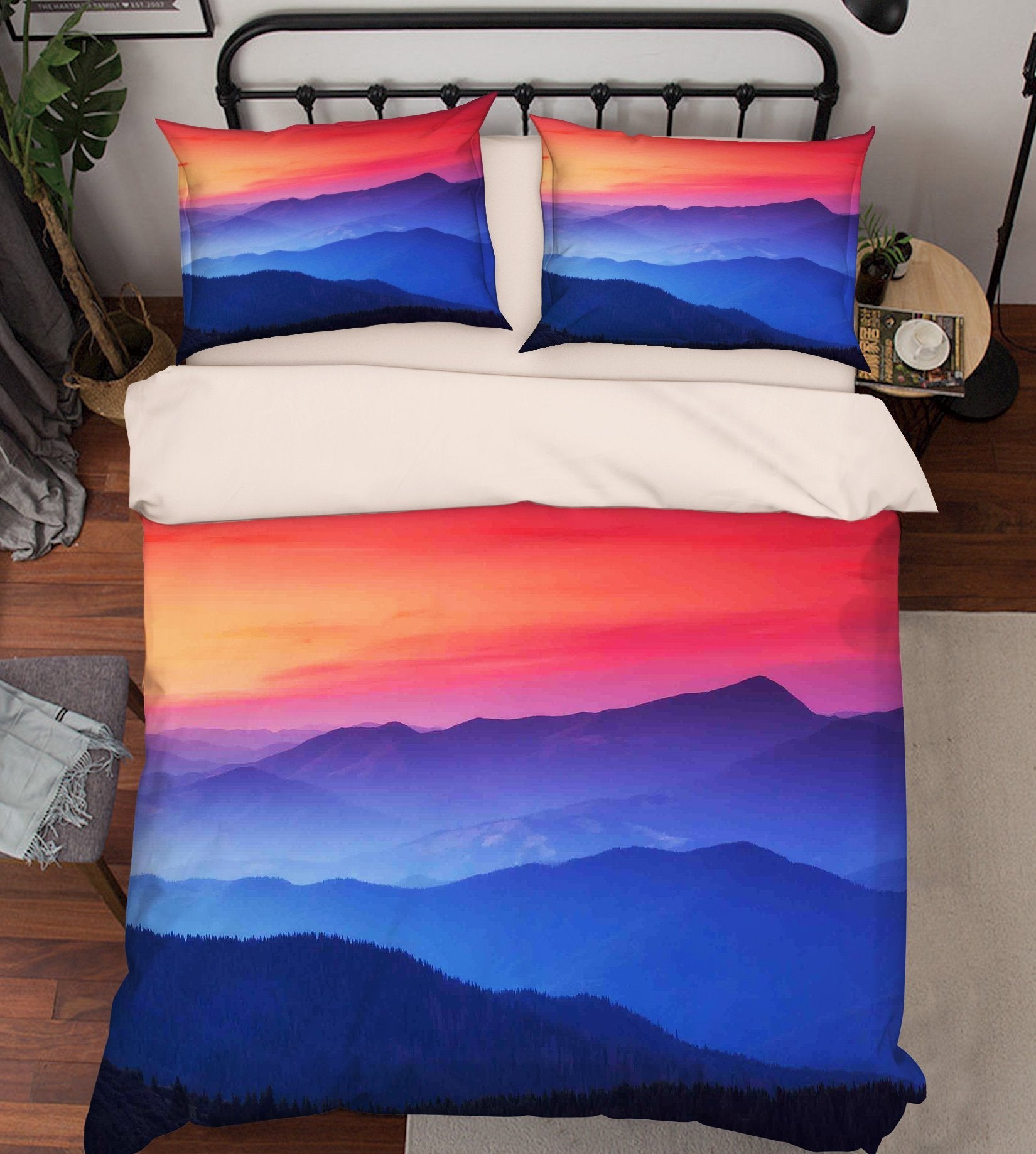 3D Mountains Sunset Sky 213 Bed Pillowcases Quilt Wallpaper AJ Wallpaper 