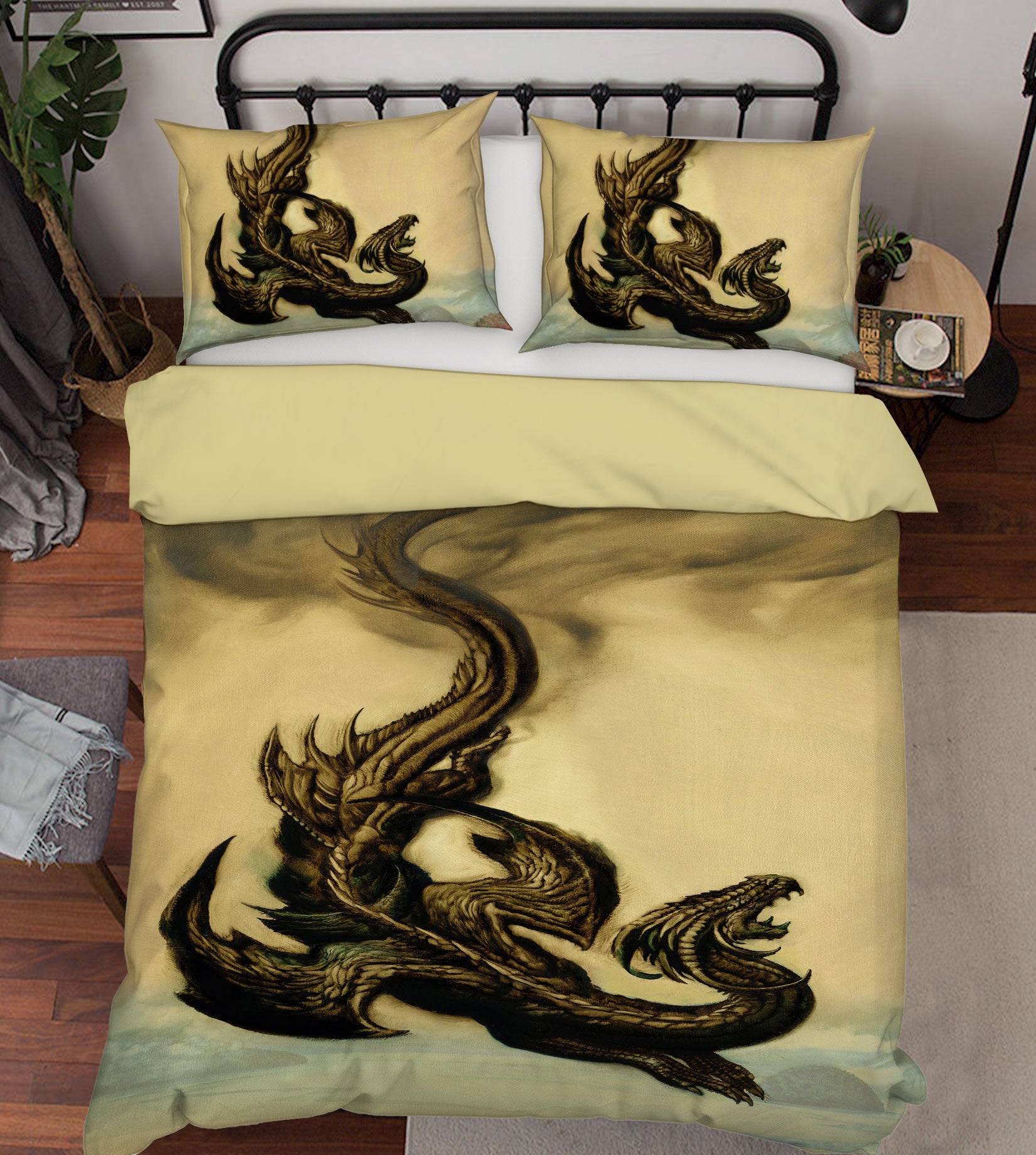 3D Black Dragon 7012 Ciruelo Bedding Bed Pillowcases Quilt