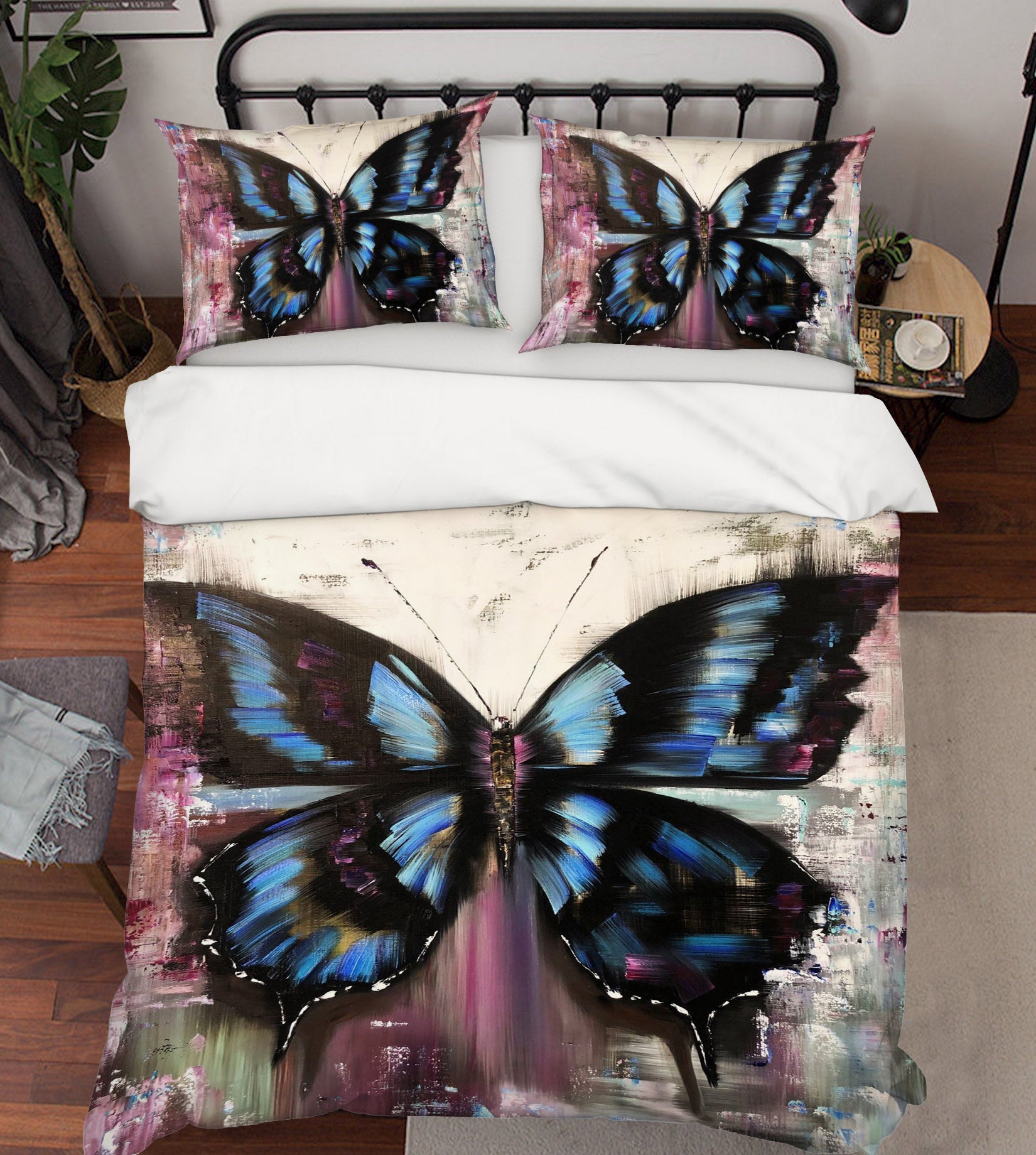 3D Blue Butterfly 627 Skromova Marina Bedding Bed Pillowcases Quilt