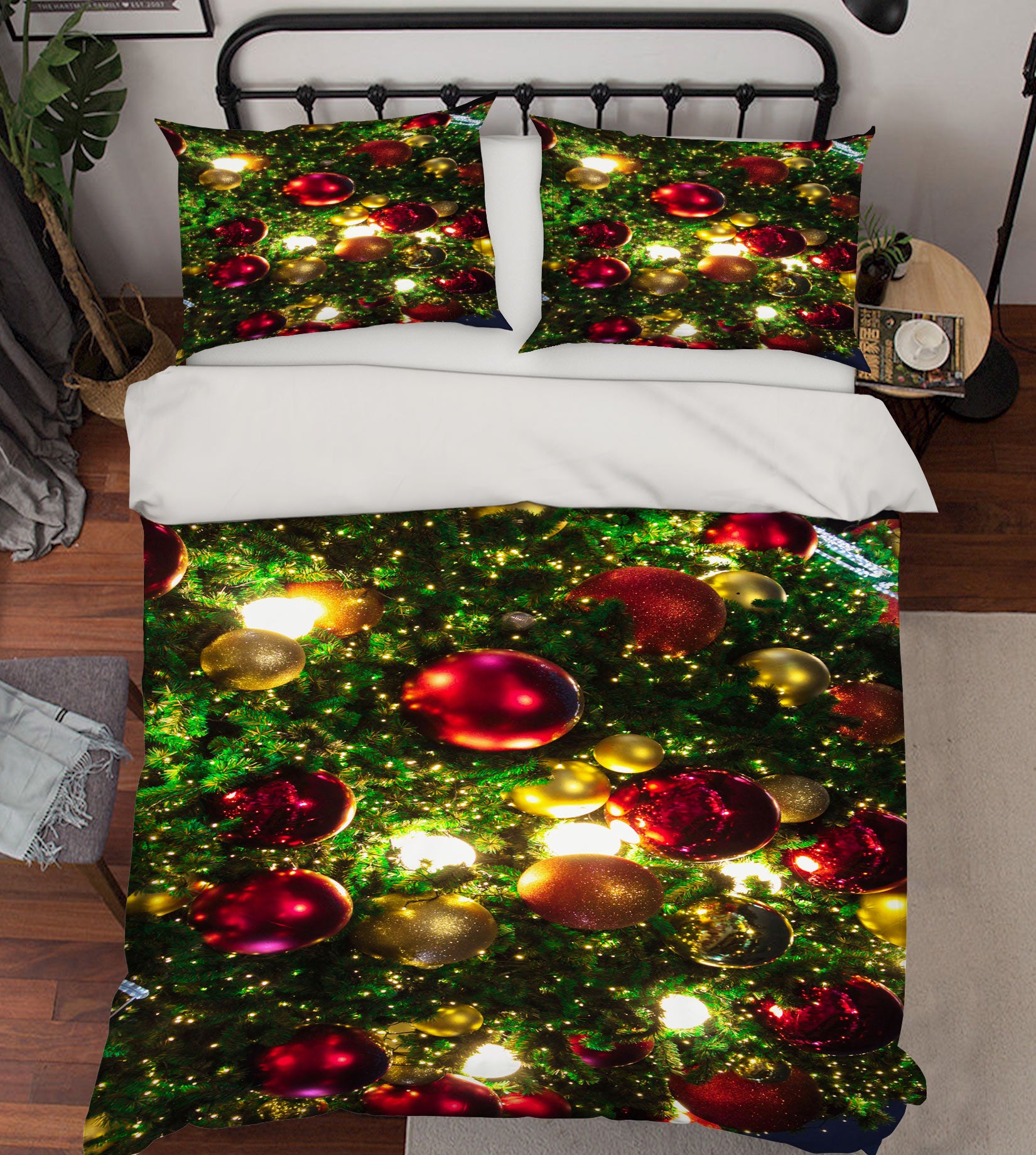 3D Golden Red Ball 52162 Christmas Quilt Duvet Cover Xmas Bed Pillowcases