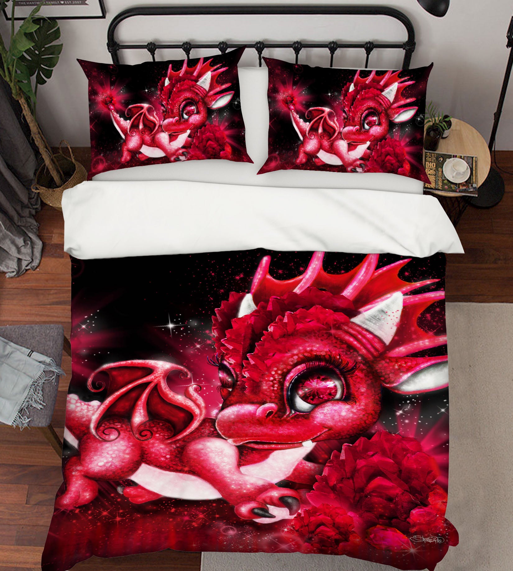 3D Cute Red Dragon 8558 Sheena Pike Bedding Bed Pillowcases Quilt Cover Duvet Cover