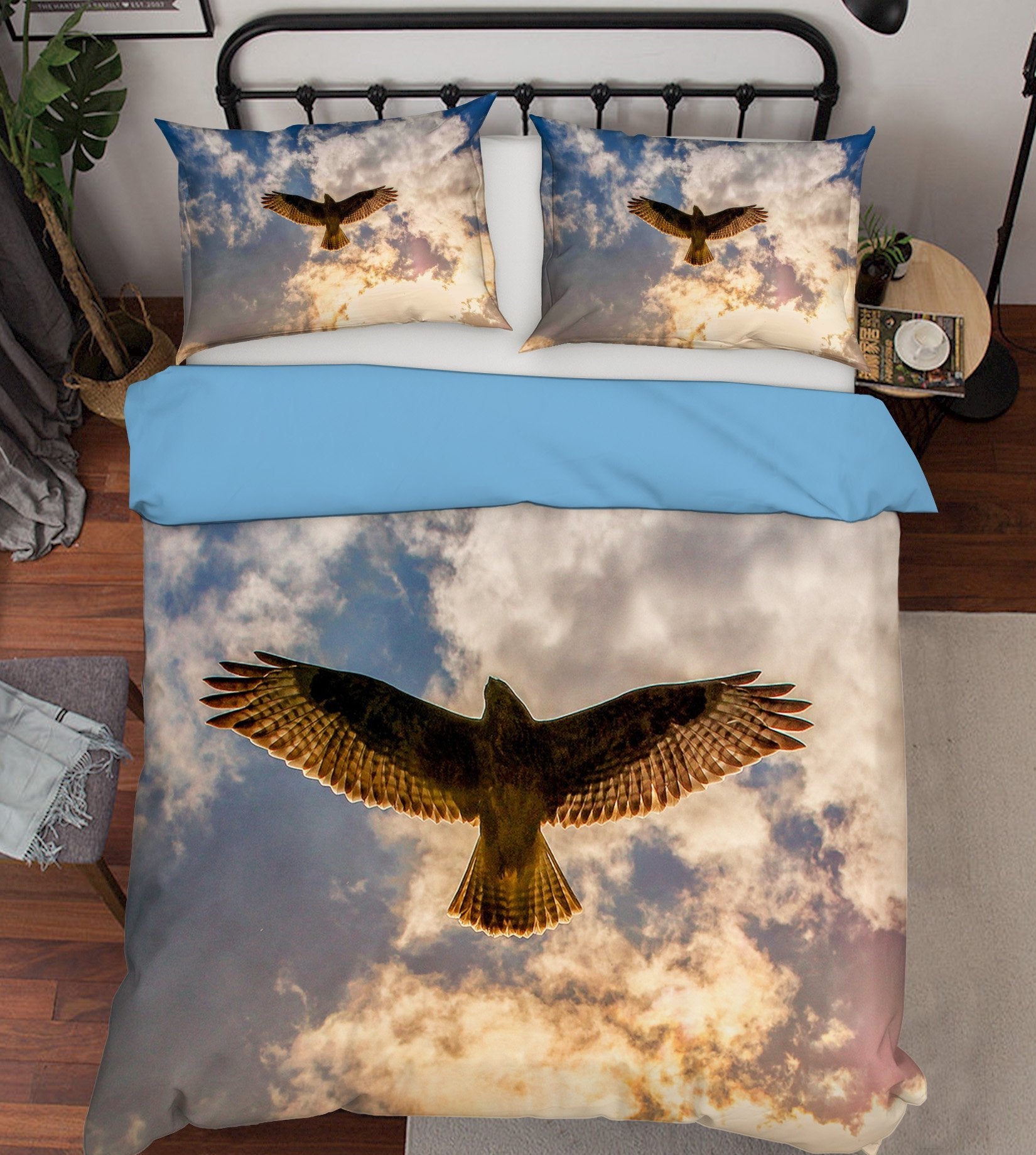 3D Eagle Flying 1924 Bed Pillowcases Quilt Quiet Covers AJ Creativity Home 