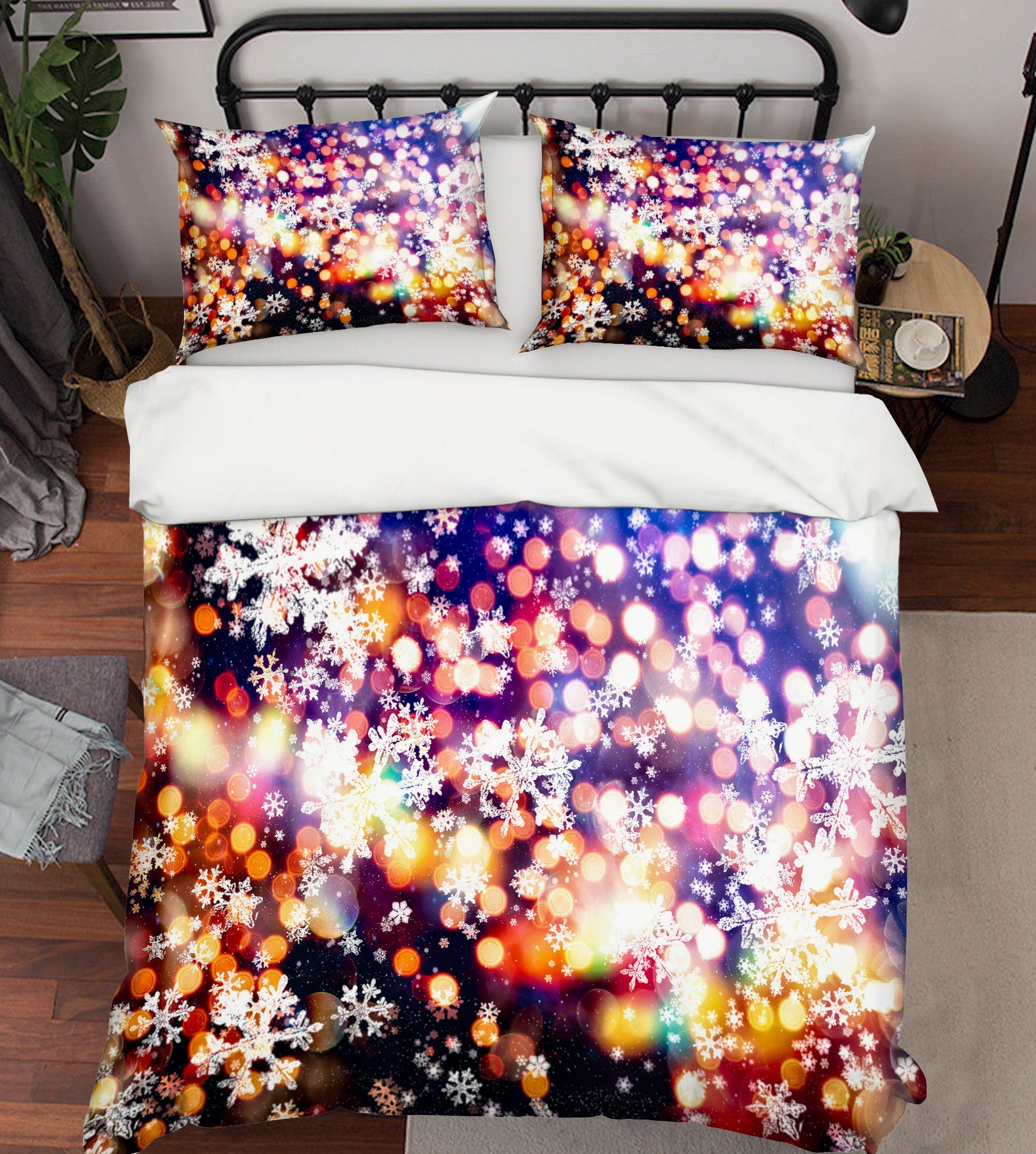 3D Aperture Snowflake 53024 Christmas Quilt Duvet Cover Xmas Bed Pillowcases