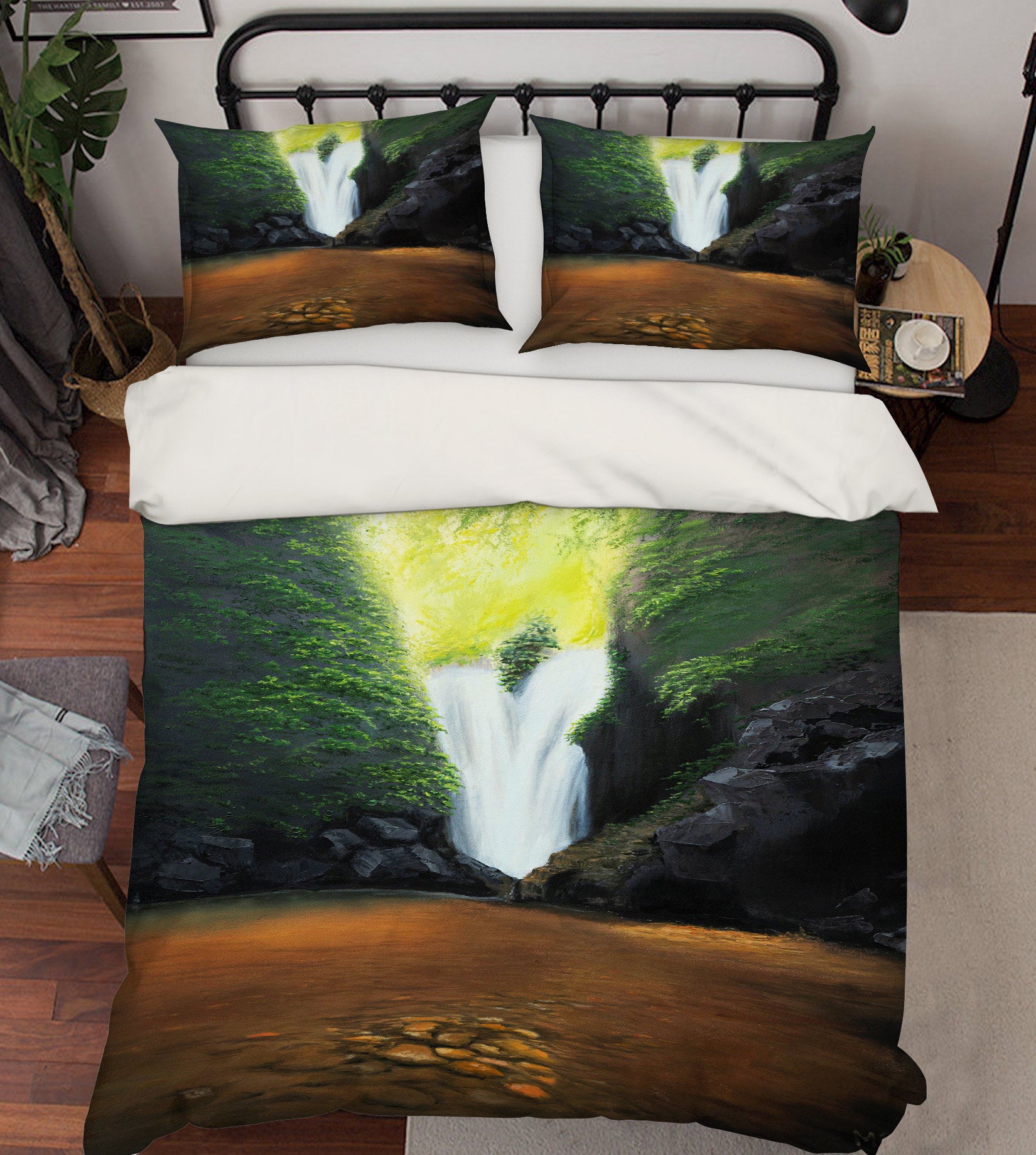 3D Grotto Flowing Water 1753 Marina Zotova Bedding Bed Pillowcases Quilt
