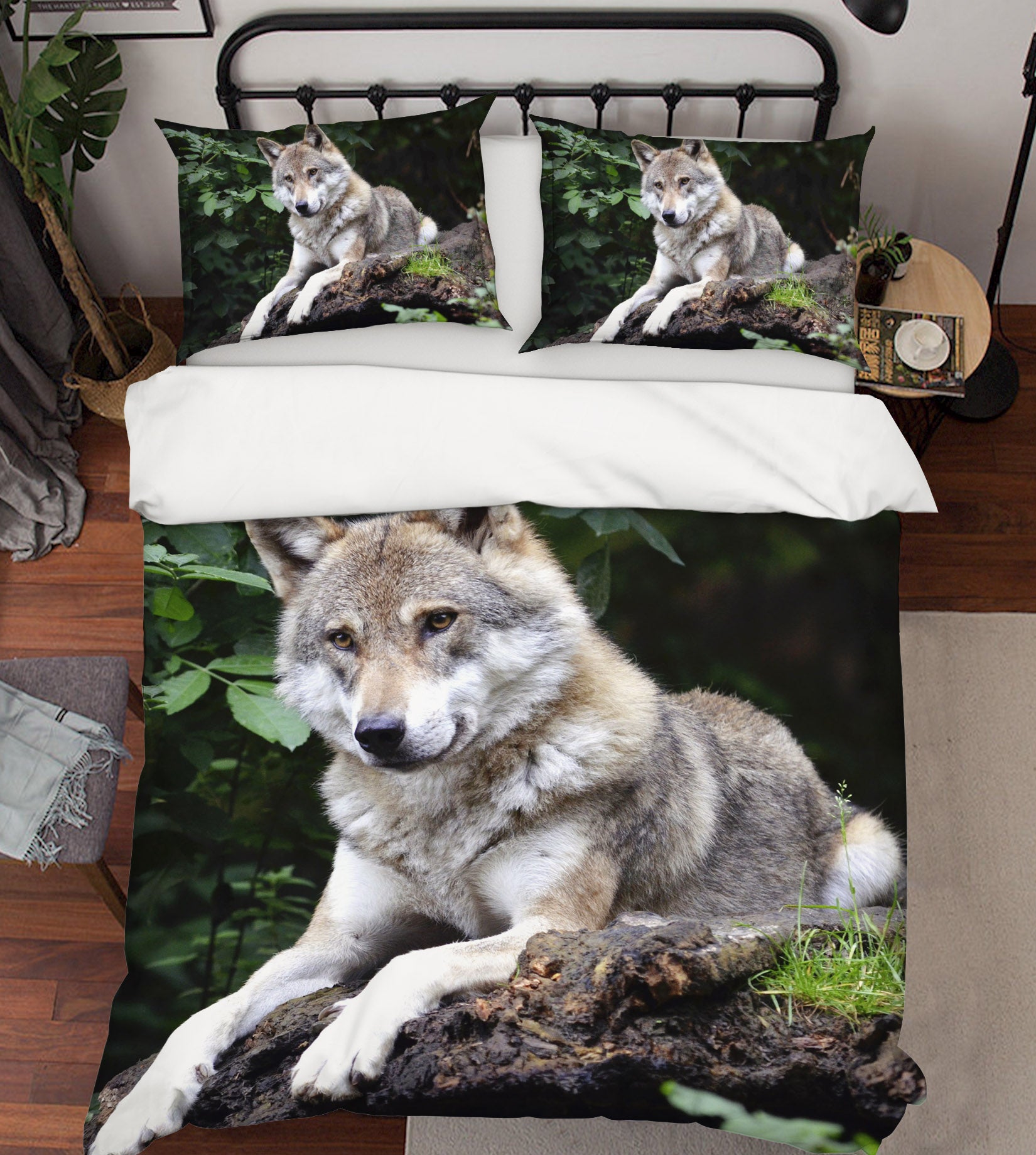 3D Wild Wolf 1954 Bed Pillowcases Quilt
