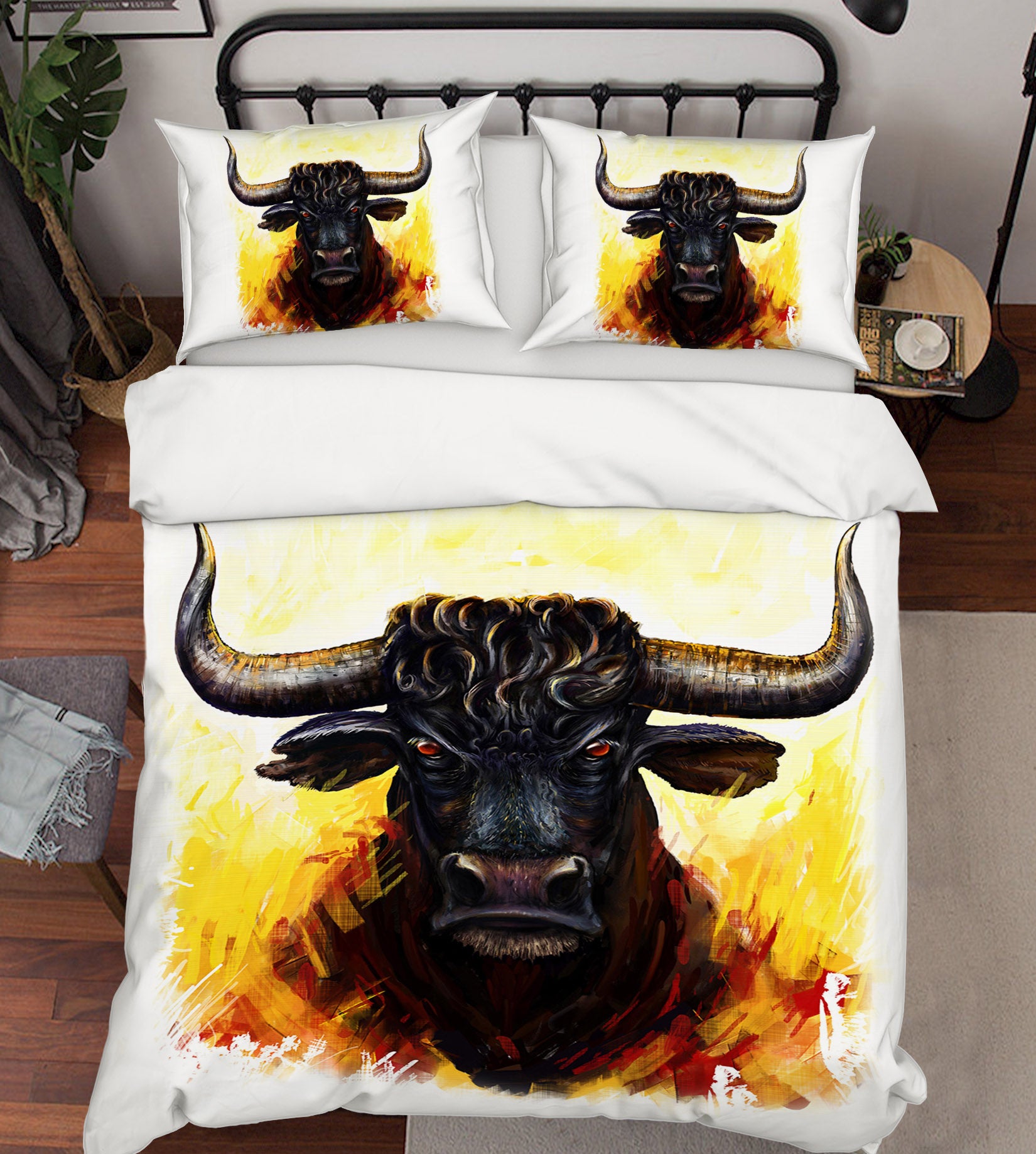 3D Black Cow 113 Bed Pillowcases Quilt