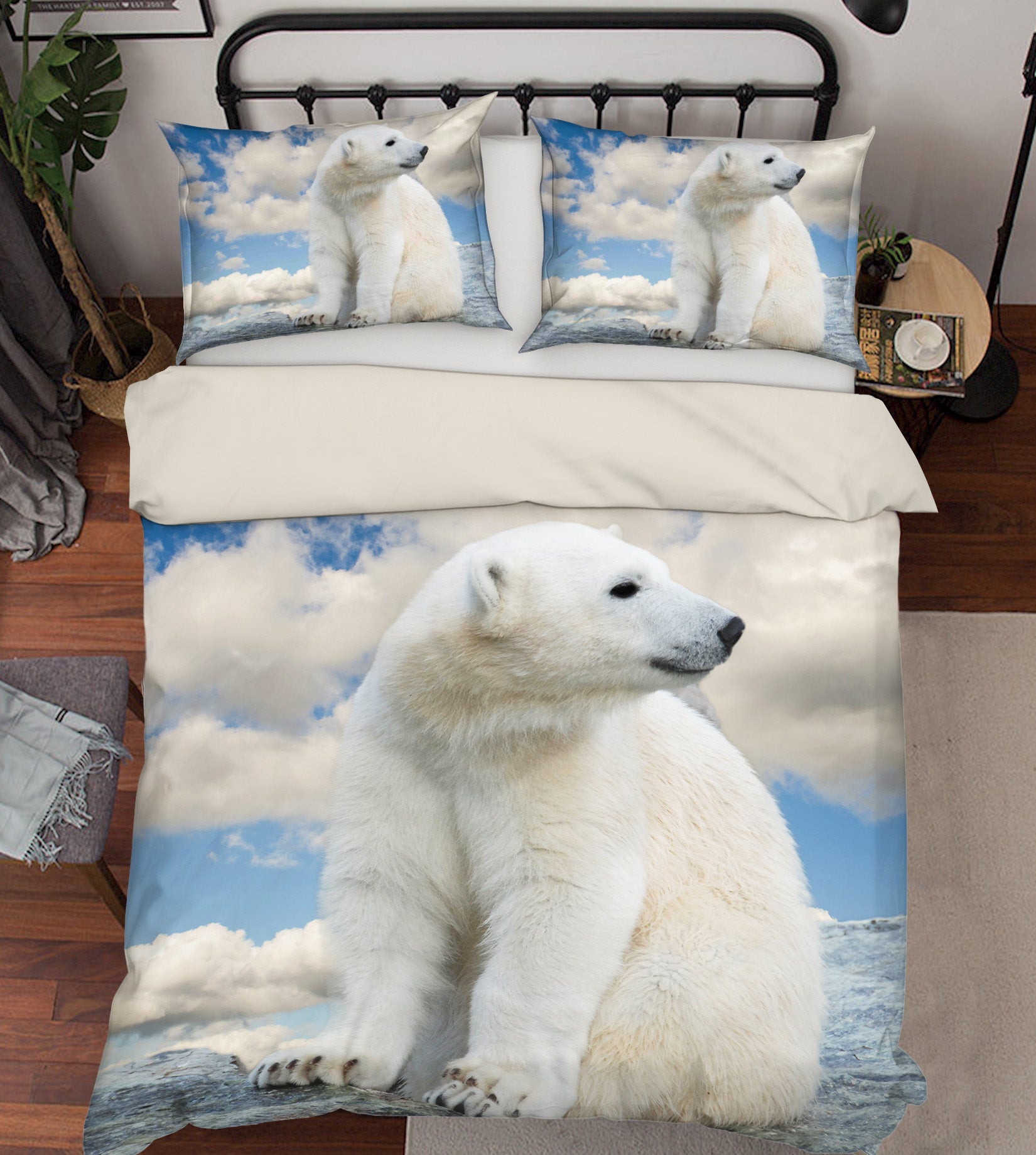 3D Cloud Polar Bear 126 Bed Pillowcases Quilt